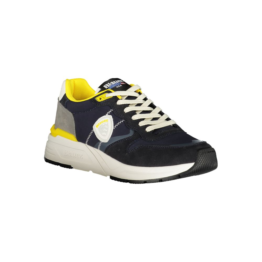 Blauer Sneaker für Herren aus Synthetik mit Logo-Detail