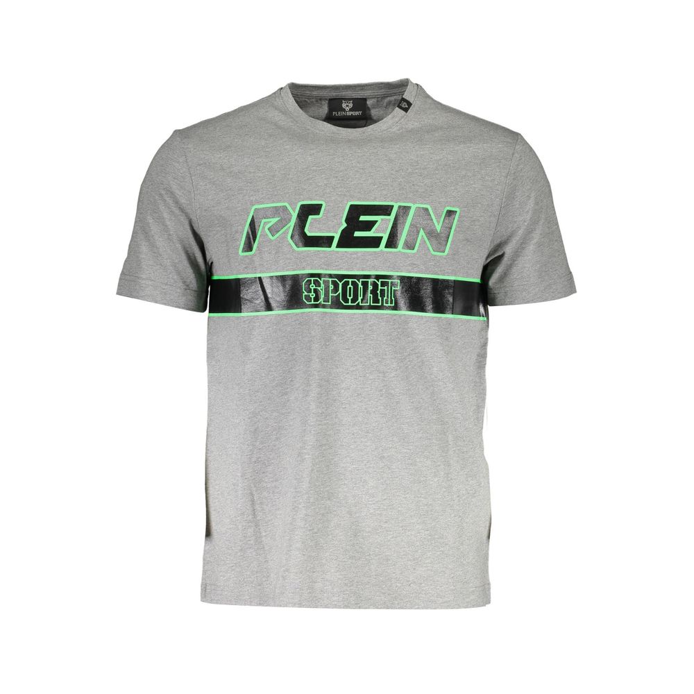 Grey Cotton T-Shirt with PLEIN SPORT Logo
