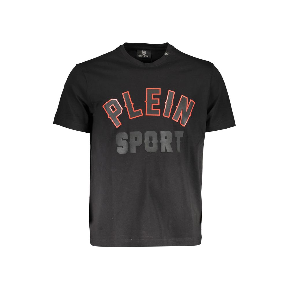 Black Cotton T-Shirt with Bold PLEIN SPORT Logo
