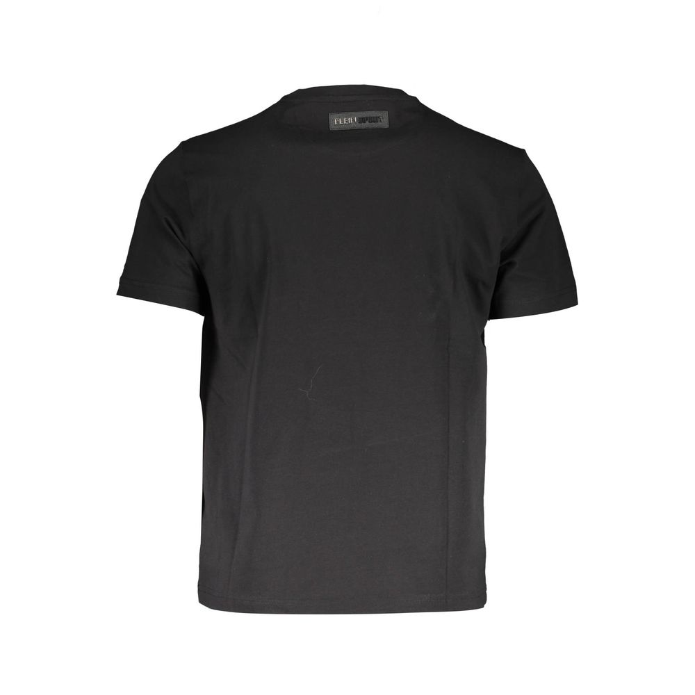 Black Cotton T-Shirt with Bold PLEIN SPORT Logo