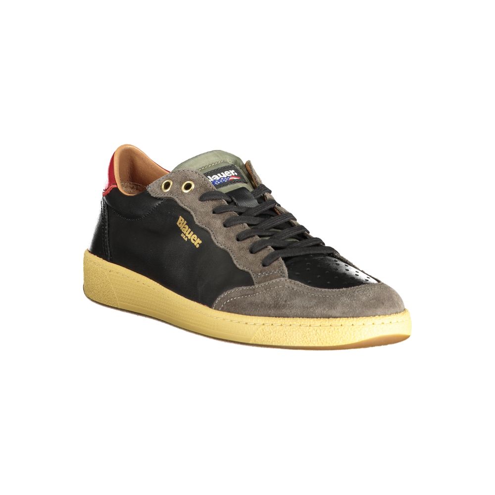 Schwarze Leder-Sneaker mit Wechselfußbett von BLAUER