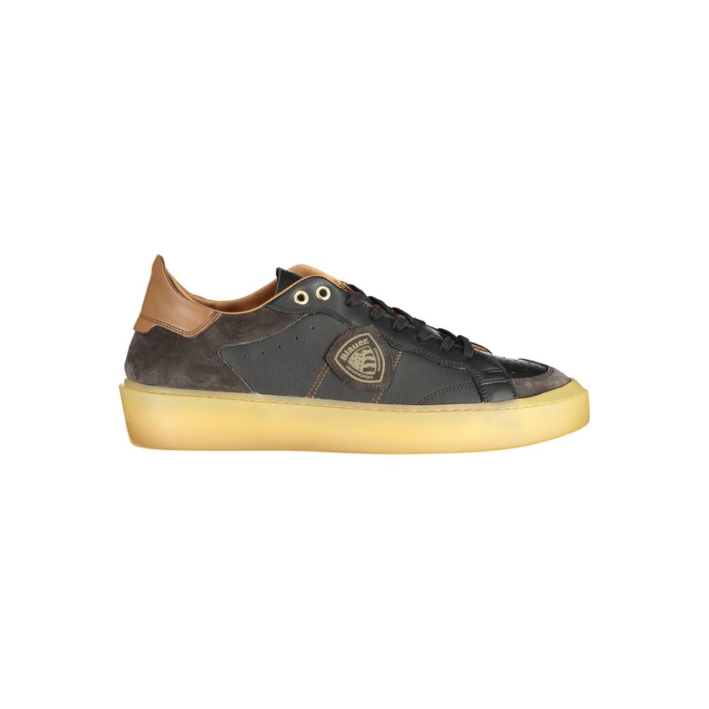 Schwarzer Herren-Sneaker aus Leder mit herausnehmbarer Innensohle