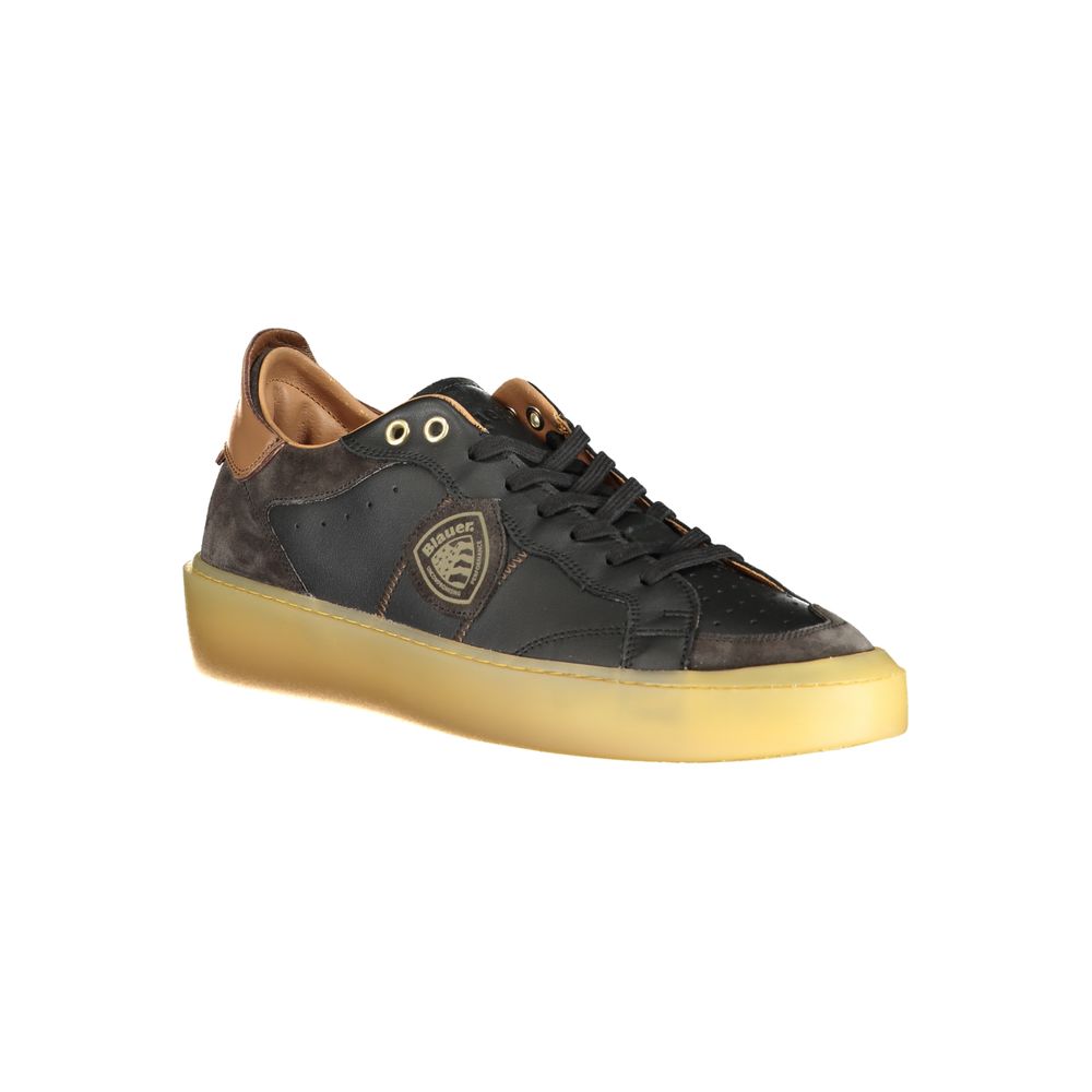 Schwarzer Herren-Sneaker aus Leder mit herausnehmbarer Innensohle