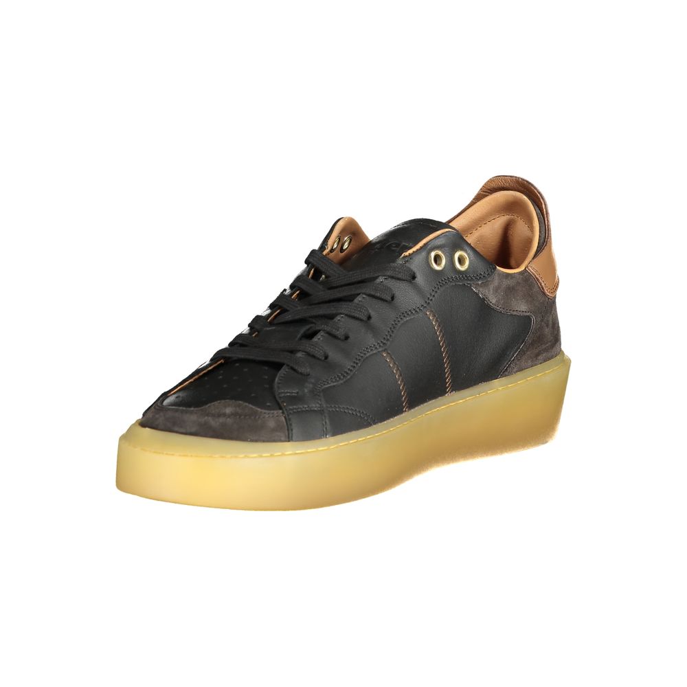 Schwarzer Herren-Sneaker aus Leder mit herausnehmbarer Innensohle