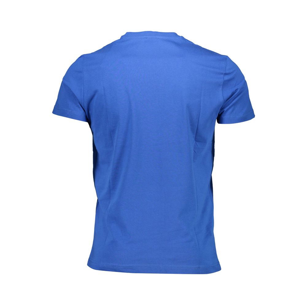 Blaues Baumwoll-Herren-T-Shirt