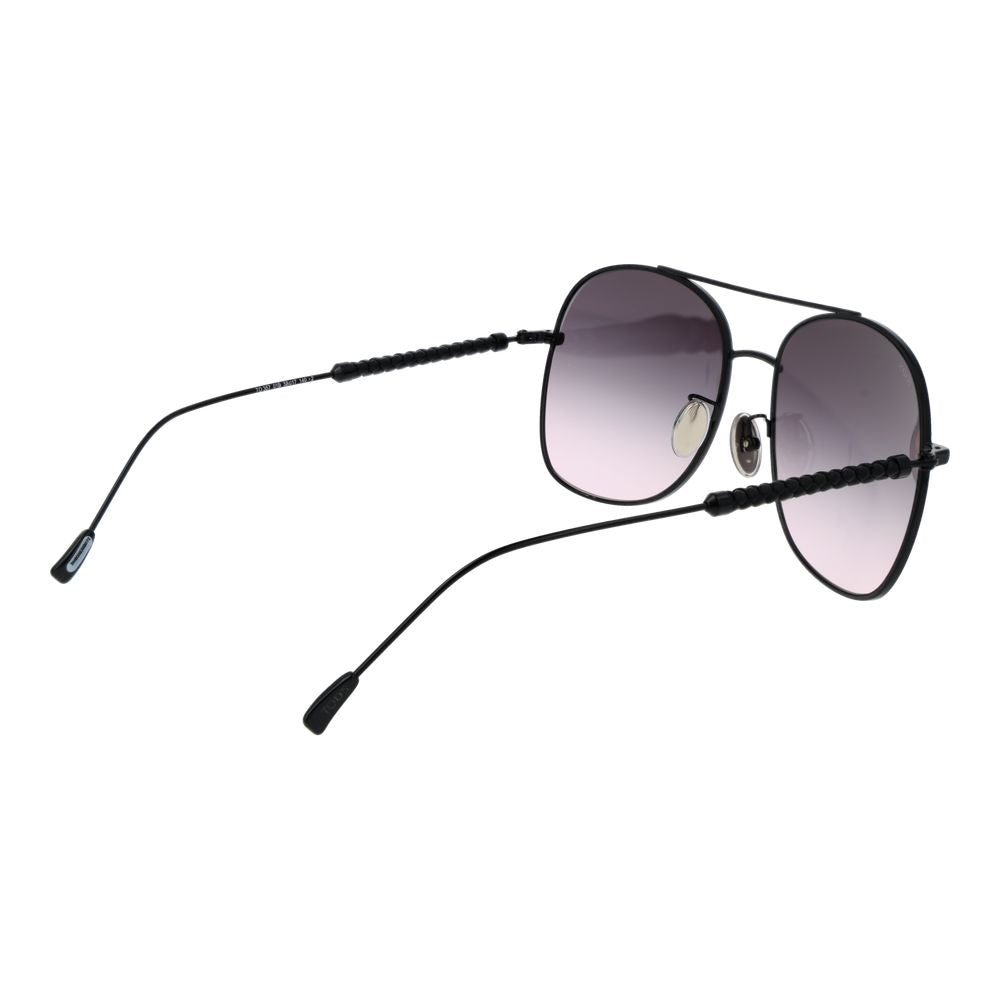 Black Synthetic Frame Sunglasses with Gradient Lenses