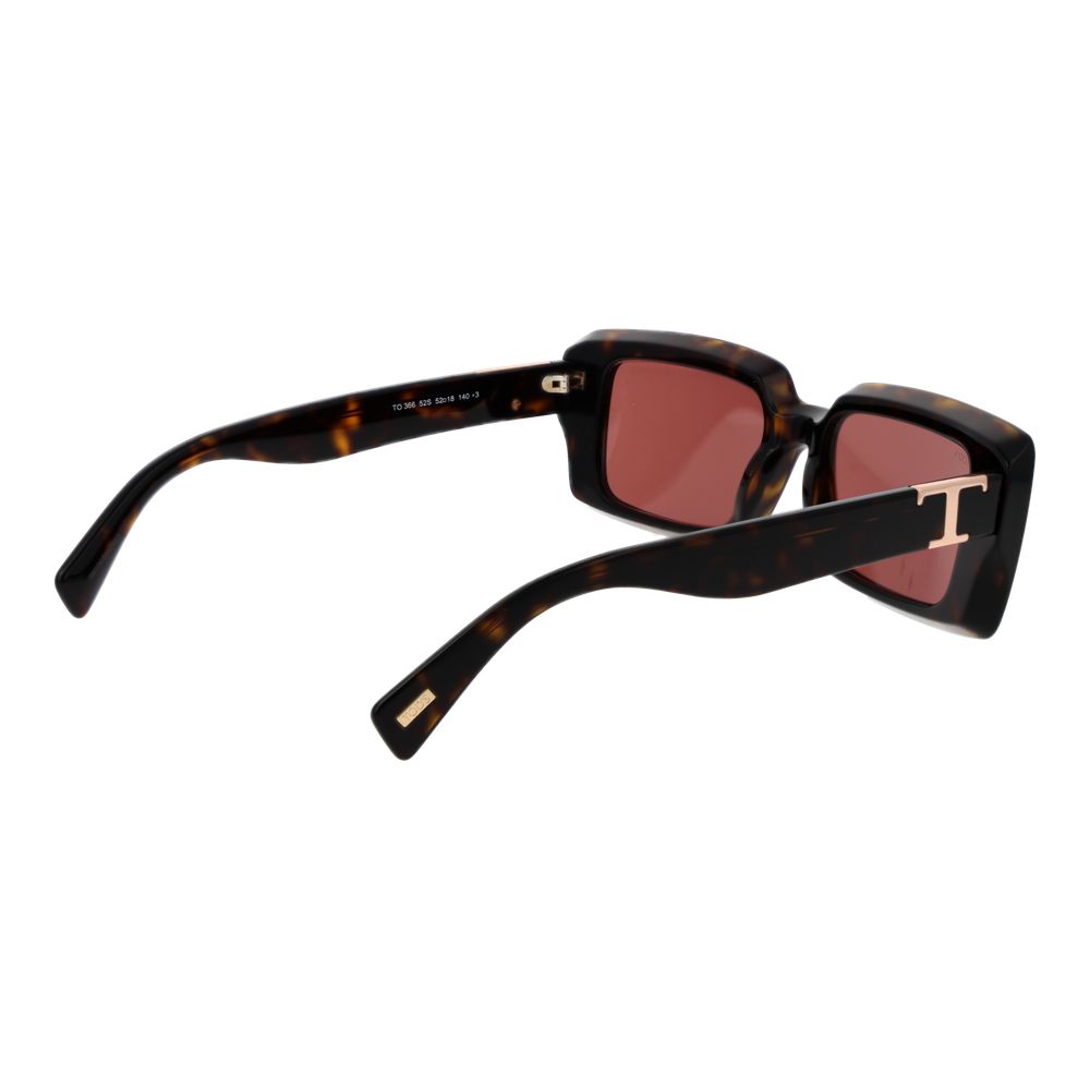 Brown Synthetic Sunglasses with Rose Lenses