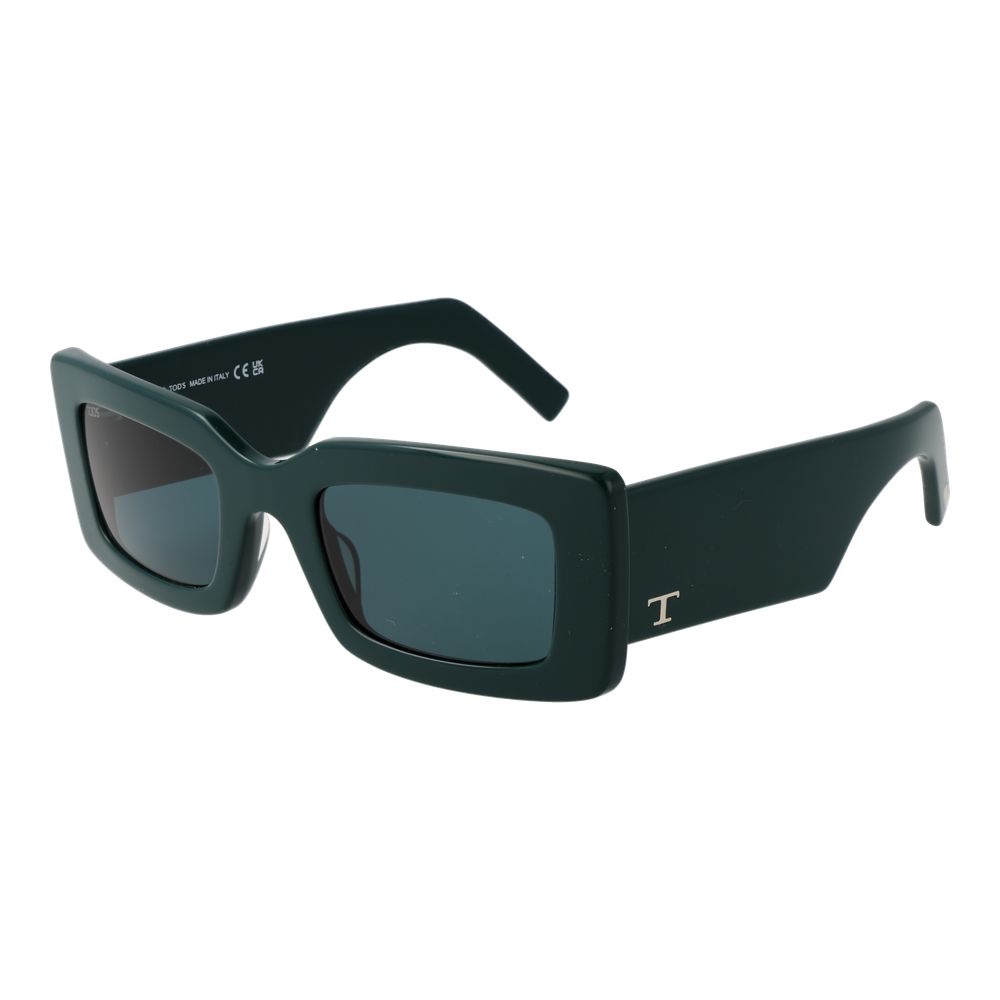 Green Synthetic Sunglasses with Blue Lenses