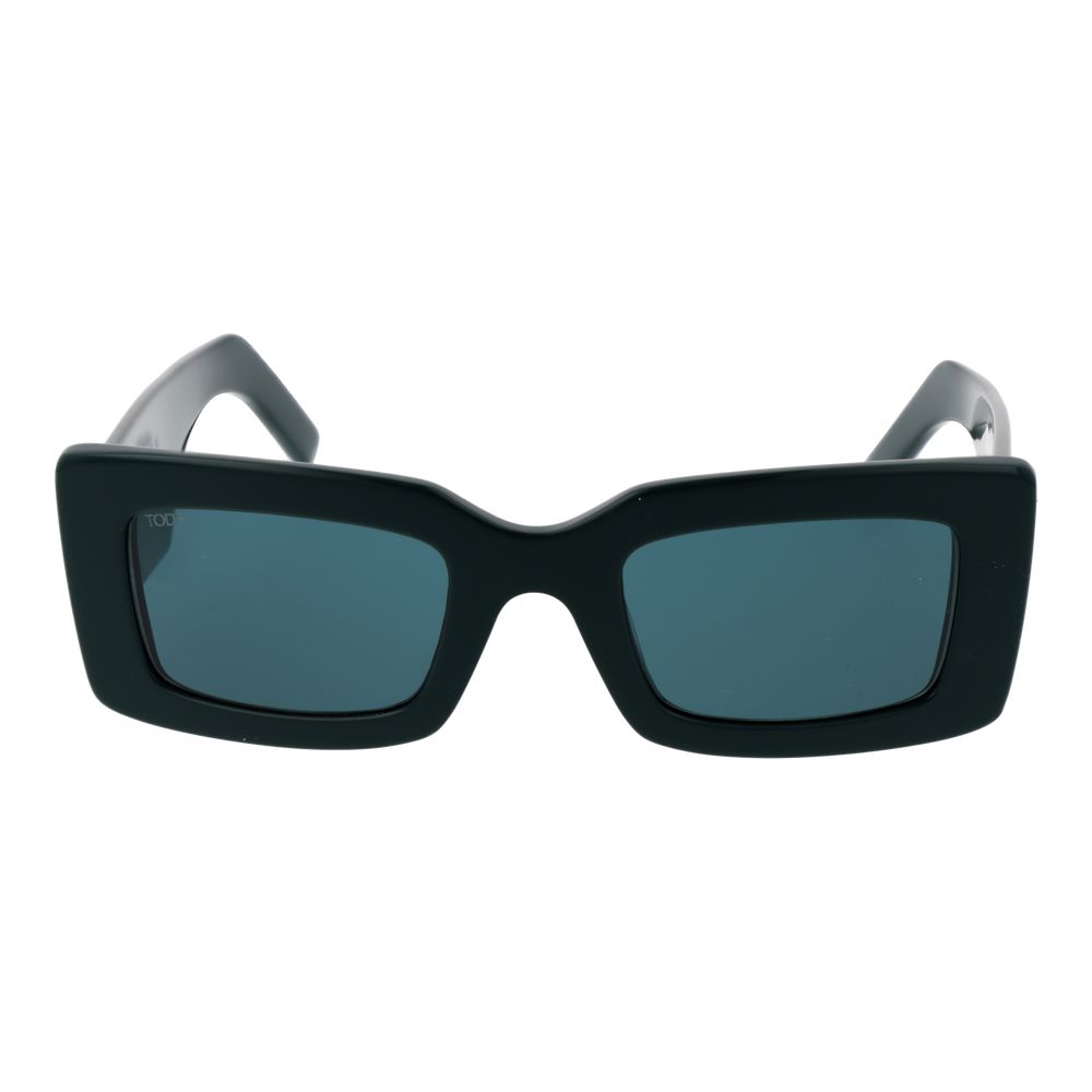 Green Synthetic Sunglasses with Blue Lenses