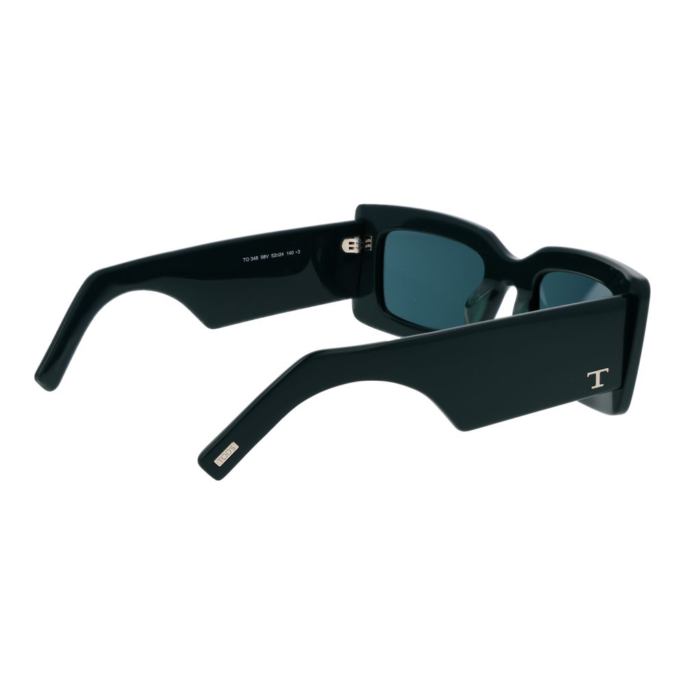 Green Synthetic Sunglasses with Blue Lenses