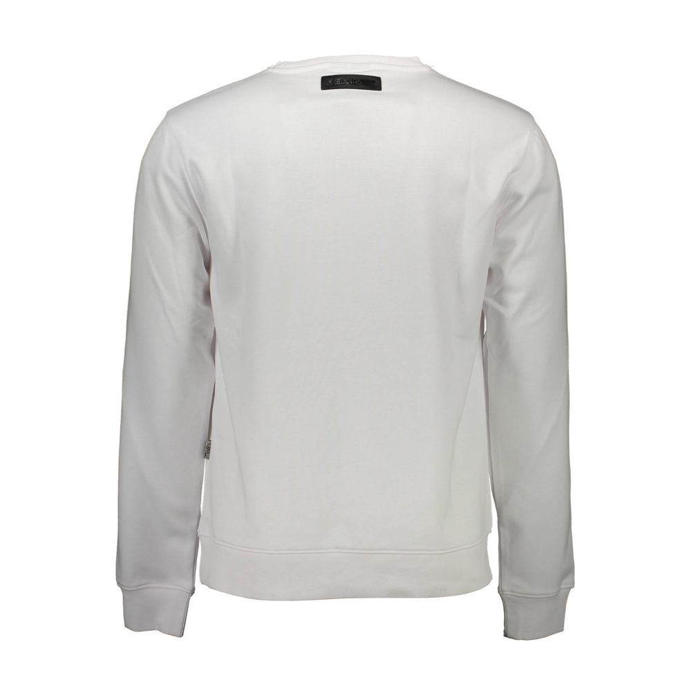 Bianco Baumwoll-Sweatshirt mit Logo-Detail