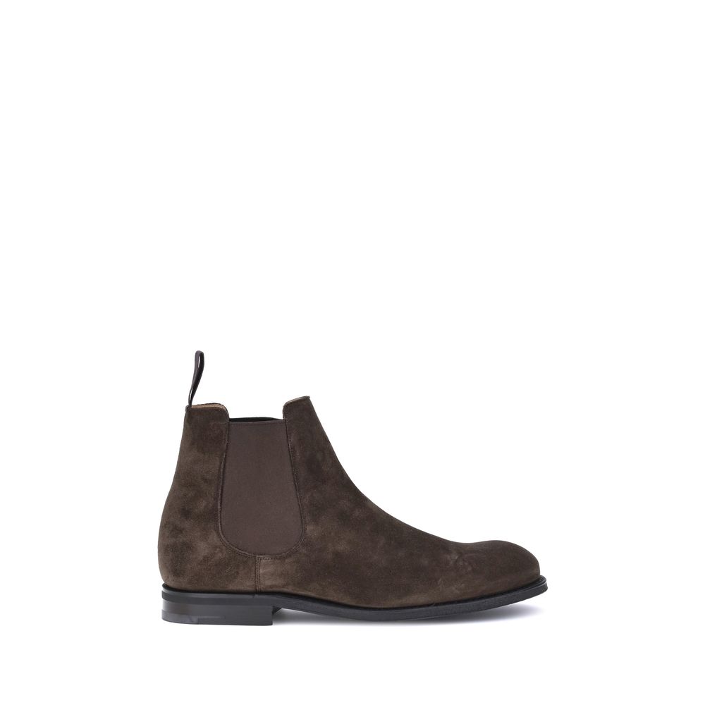 Brown Leather Chelsea Boots with Elastic Side Inserts