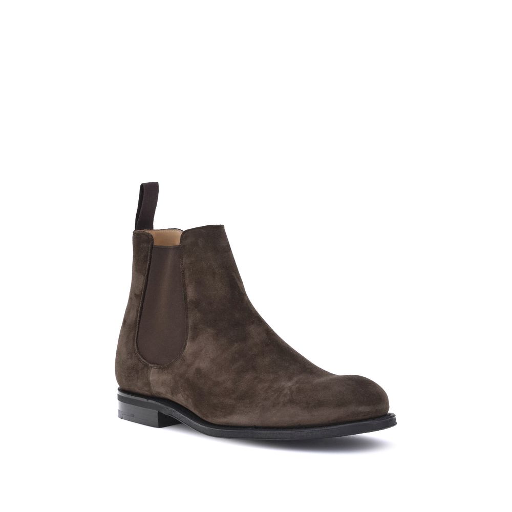 Brown Leather Chelsea Boots with Elastic Side Inserts