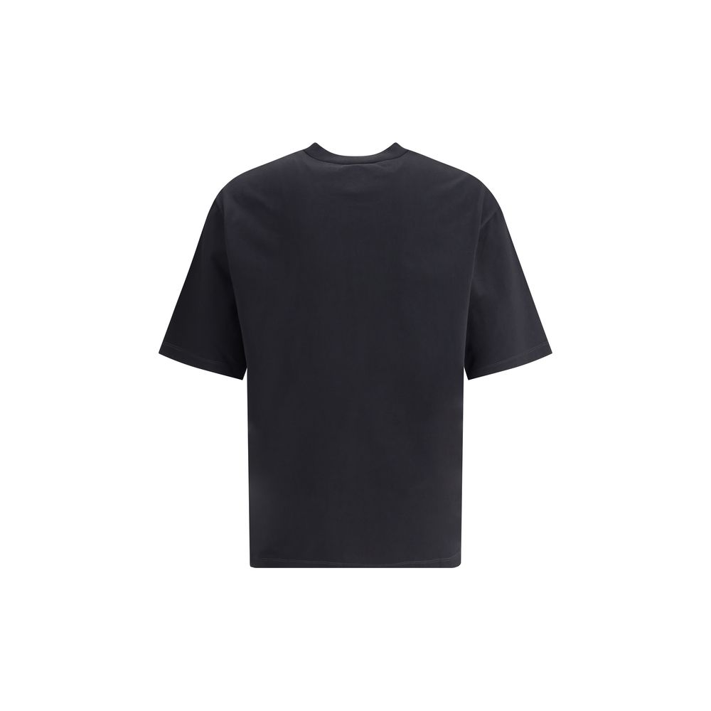 Schwarzes Baumwoll-T-Shirt mit ikonischem Monogramm von Dsquared2