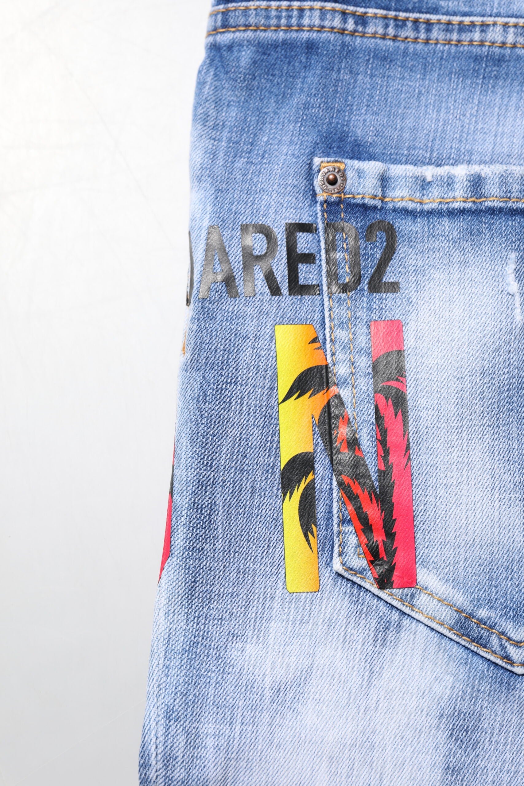 Blue Cotton Mid Waist Skinny Jeans by DSQUARED2