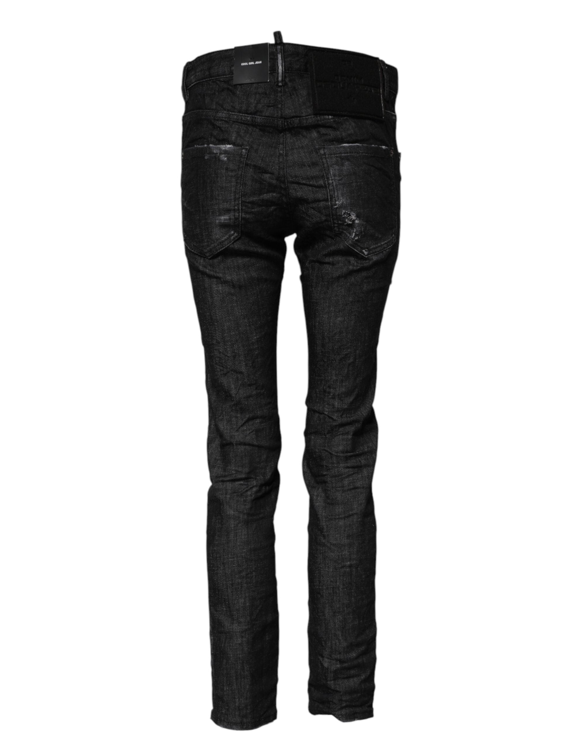 Schwarze Skinny Jeans mit mittlerer Leibhöhe aus Baumwolle von DSQUARED2