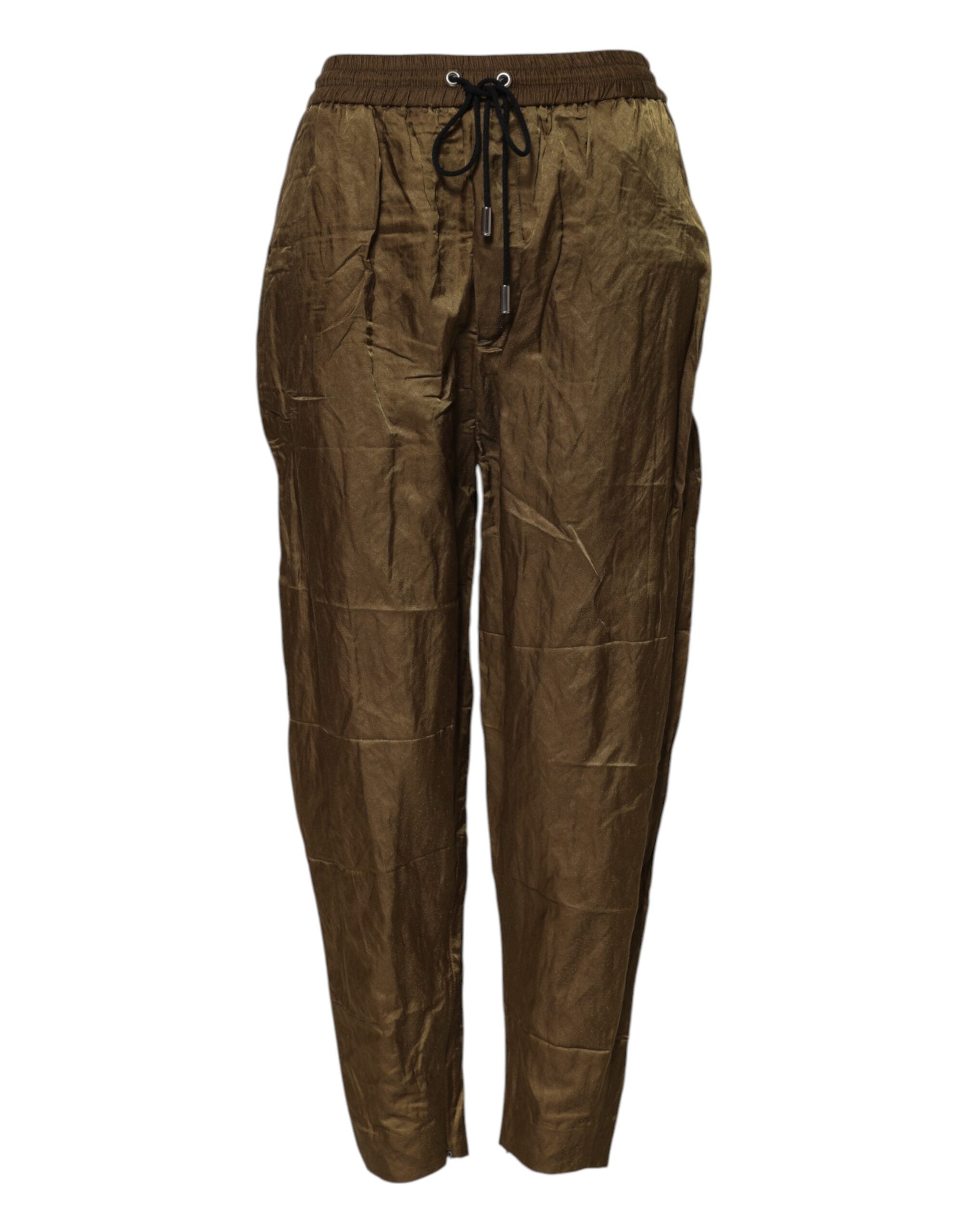 Pantalon de survêtement marron taille mi-haute pour femme