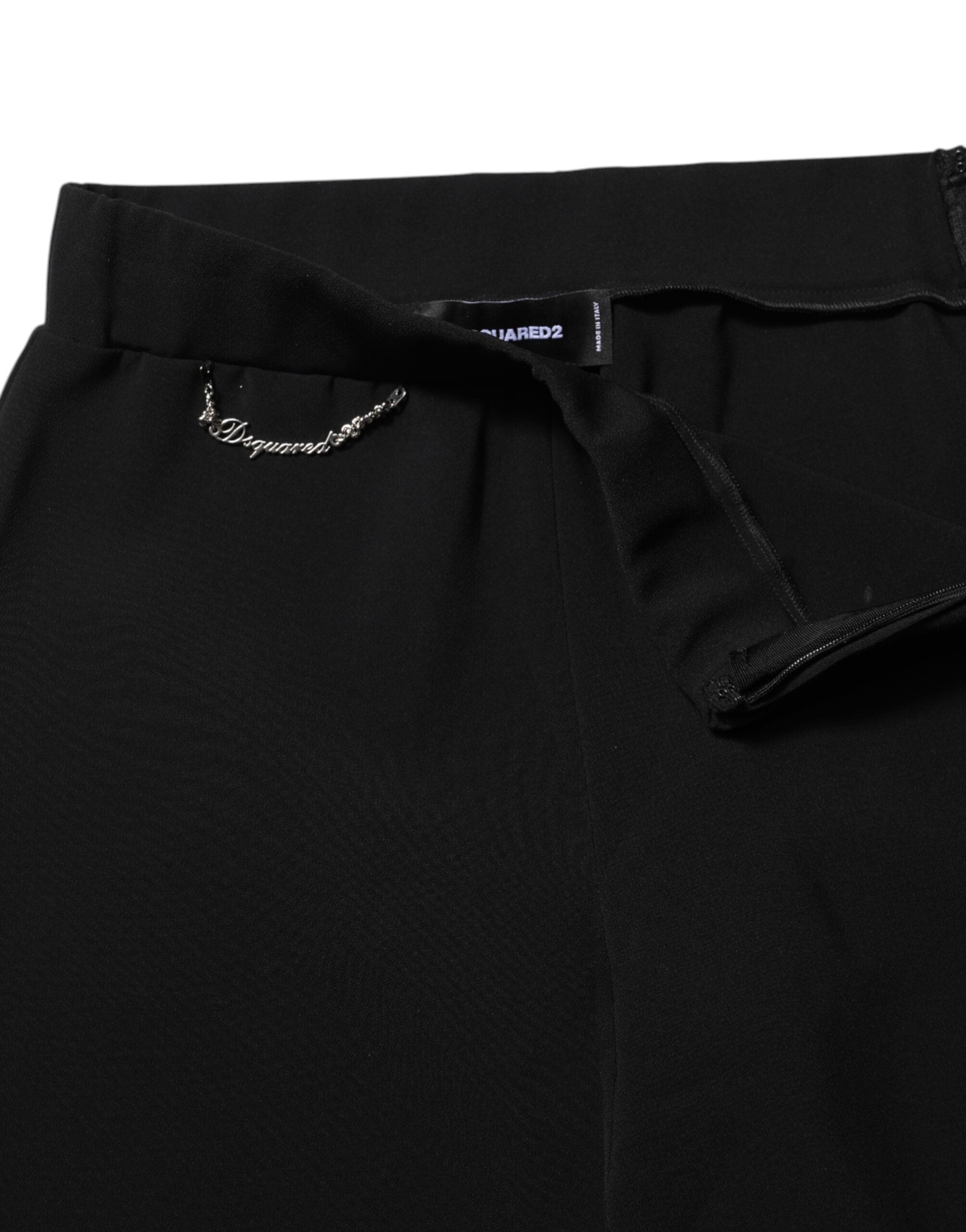 Black Synthetic High-Waisted Bootcut Pants by DSQUARED2