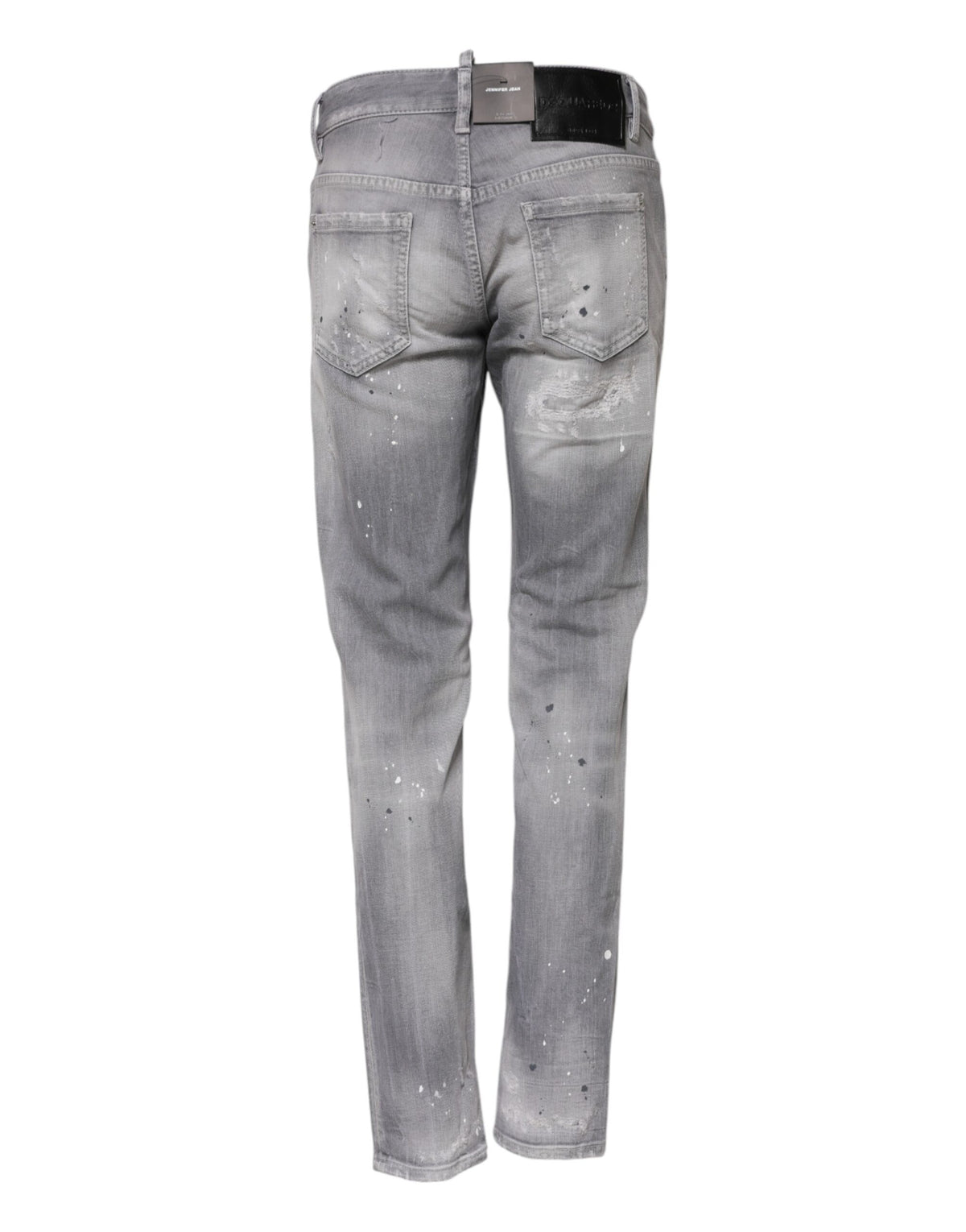 Jean en denim fuselé Dsquared² gris délavé à taille mi-haute