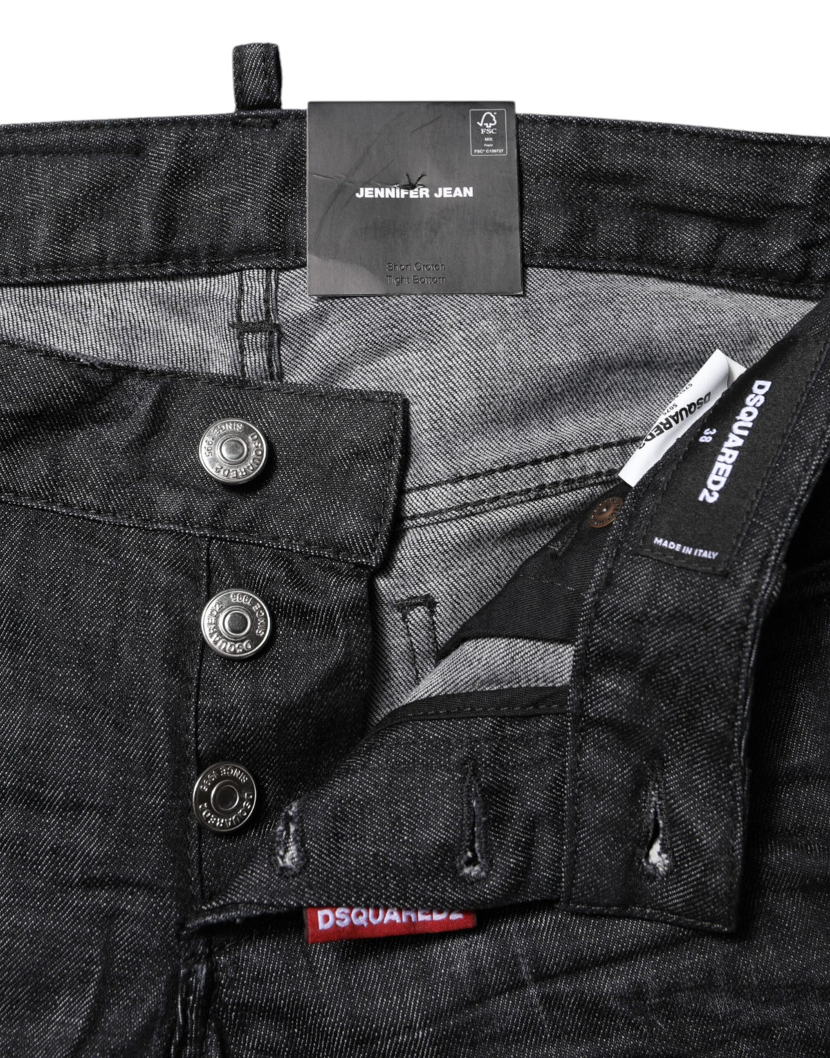 Dsquared² Black Cotton Low Waist Skinny Denim Jeans