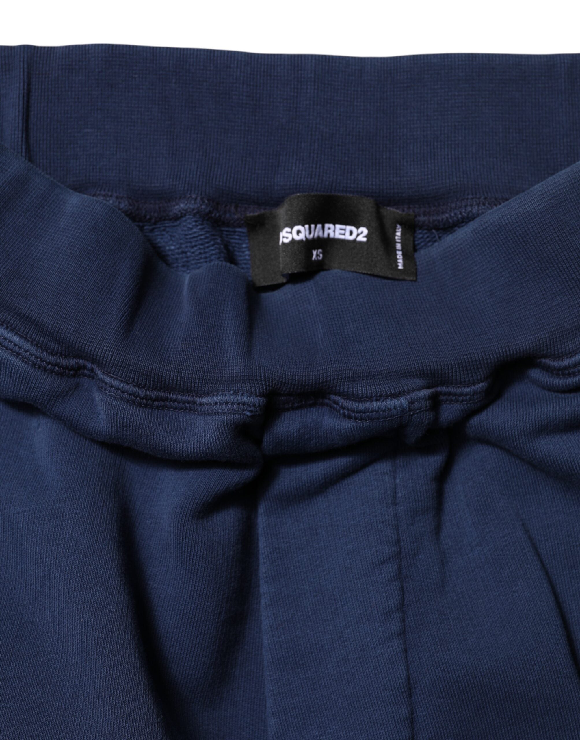 Pantalon de jogging bleu en coton taille mi-haute