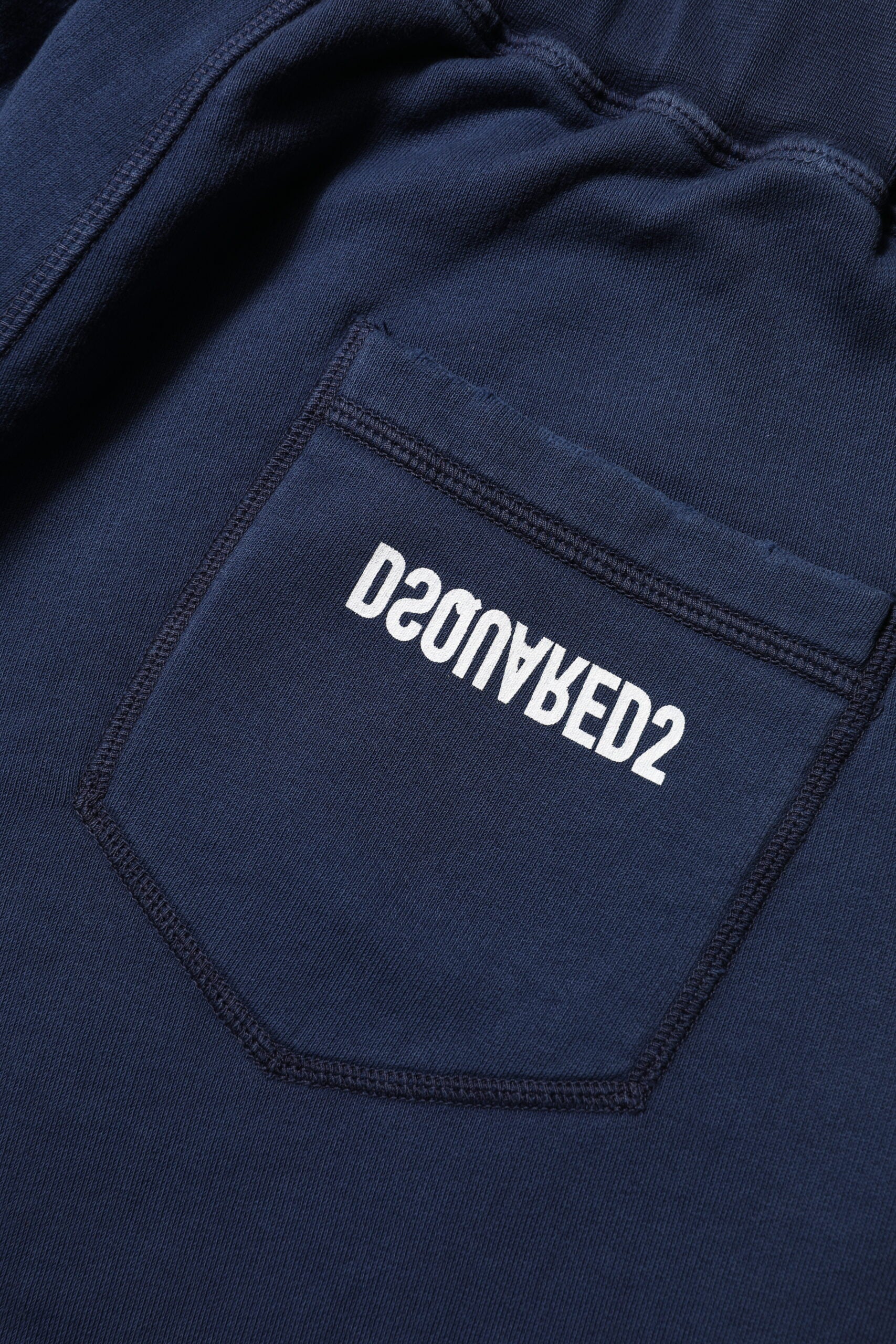 Pantalon de jogging bleu en coton taille mi-haute