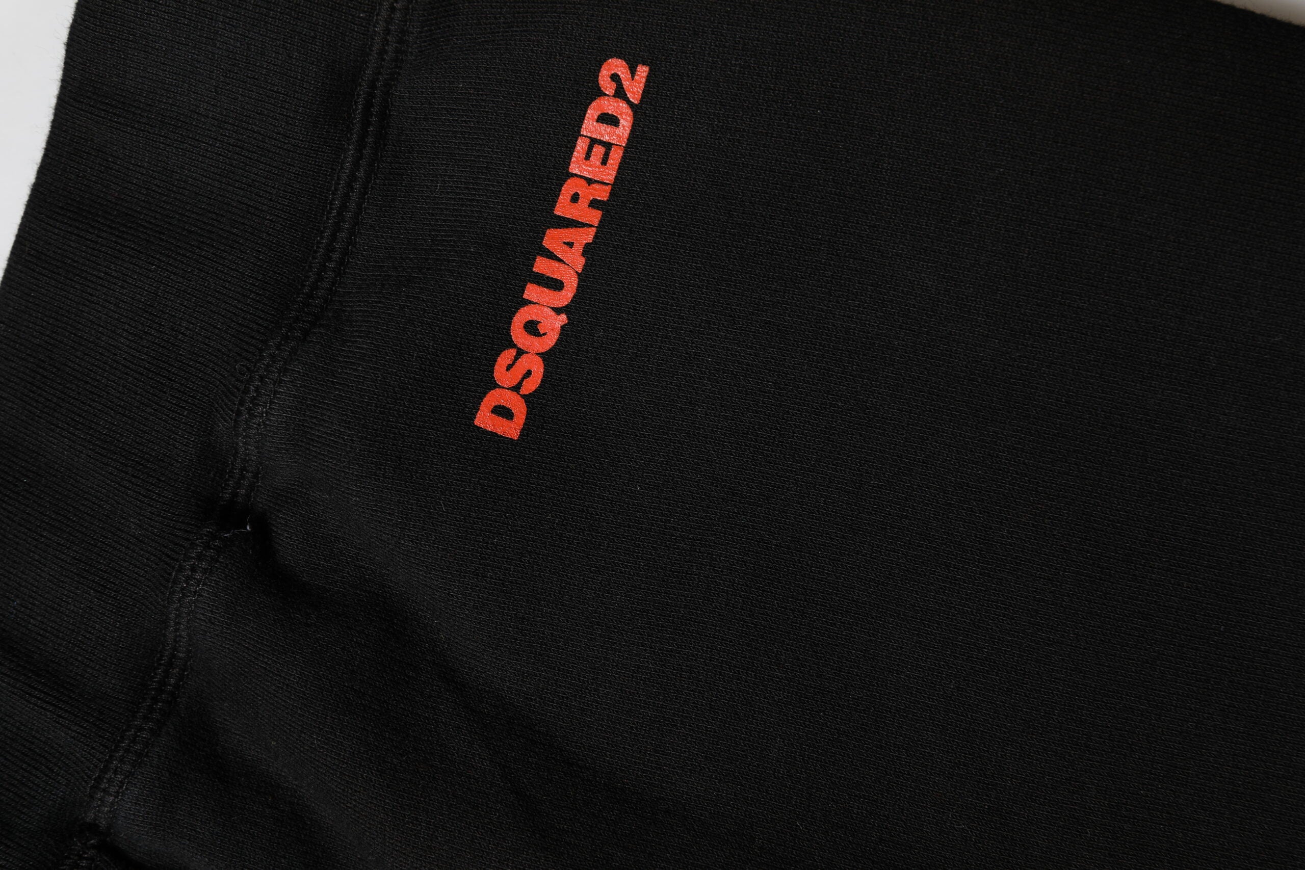Black Red Cotton Jogger Pants Straight Fit by DSQUARED2