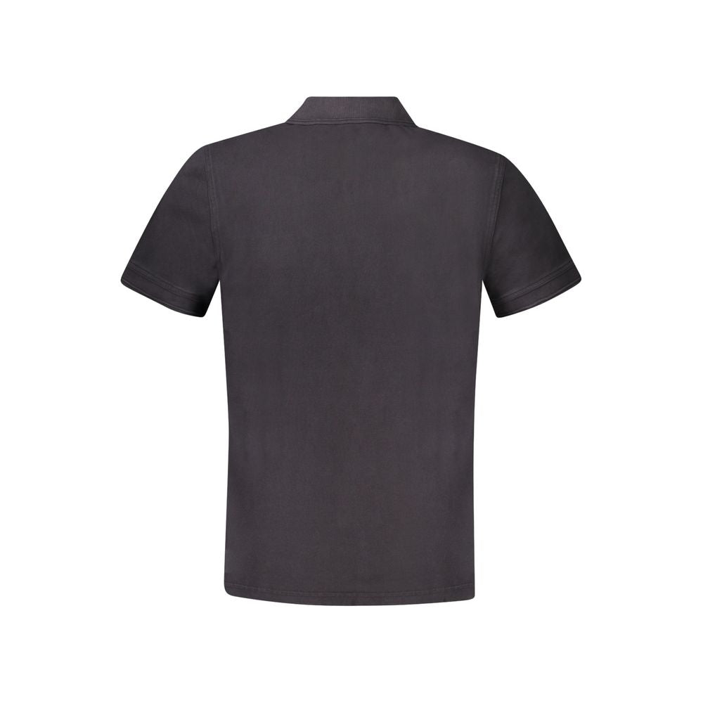 Schwarzes Baumwoll-Polohemd für Herren