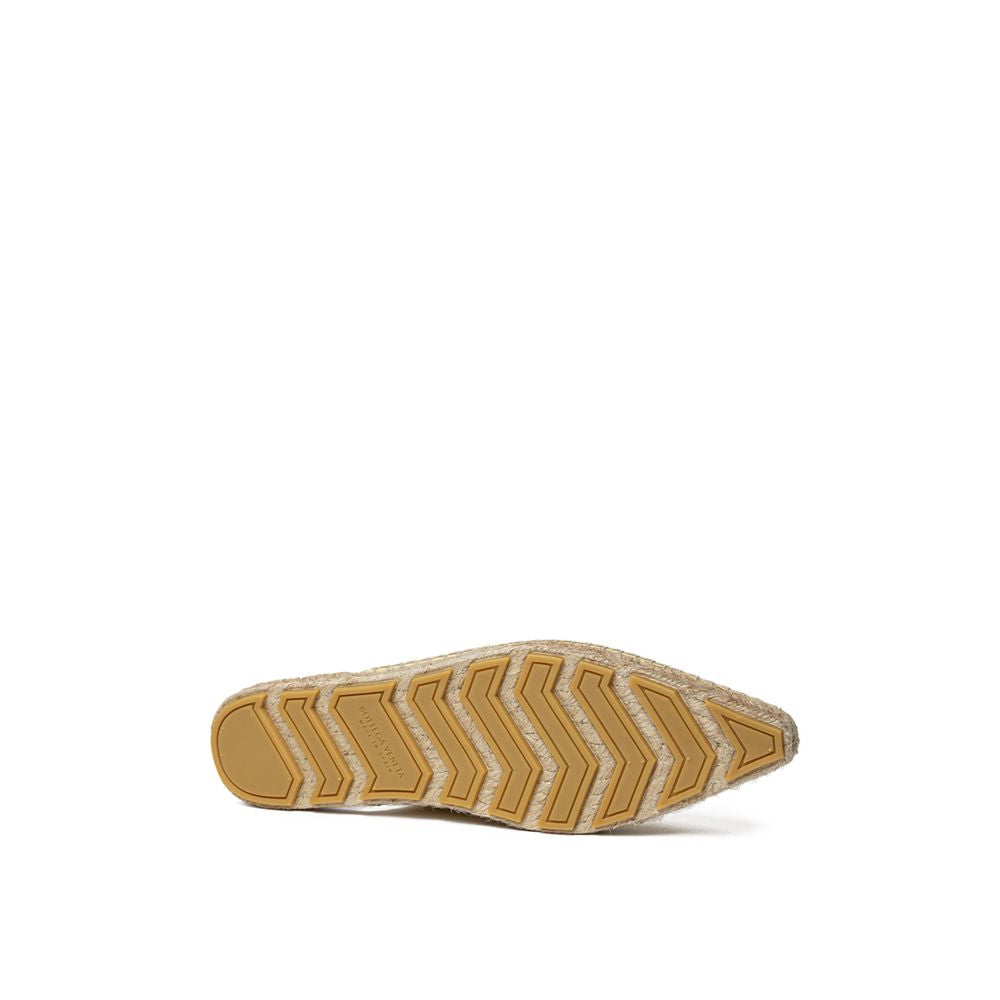 Gelbe Leder-Espadrille mit Intrecciato-Detail