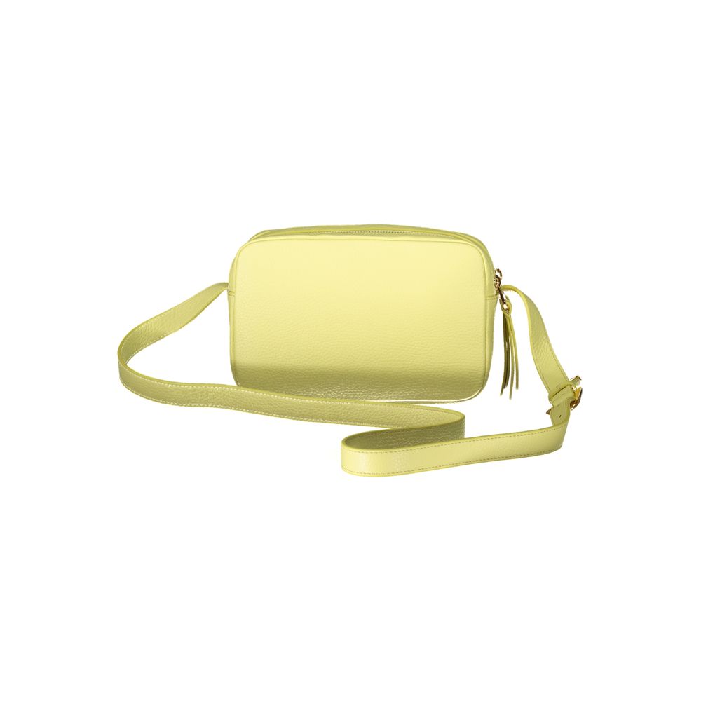 Giallo Leather Shoulder Bag with Logo Embossing