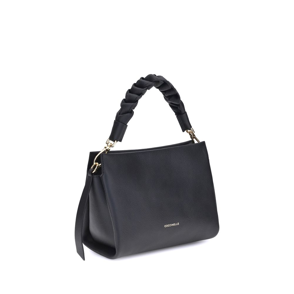Sac à main Coccinelle en cuir de veau noir Bos Taurus