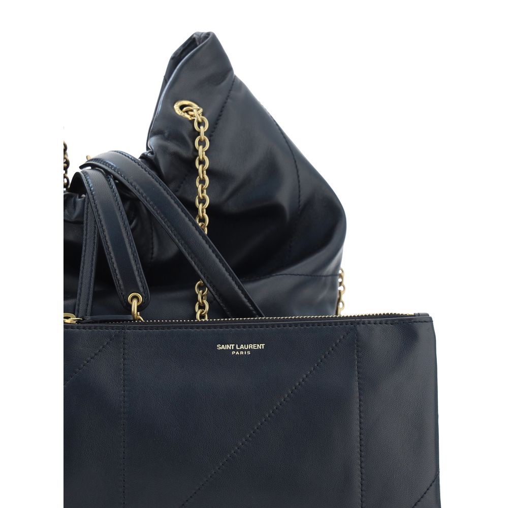 Black Leather Lambskin Shoulder Bag by Saint Laurent