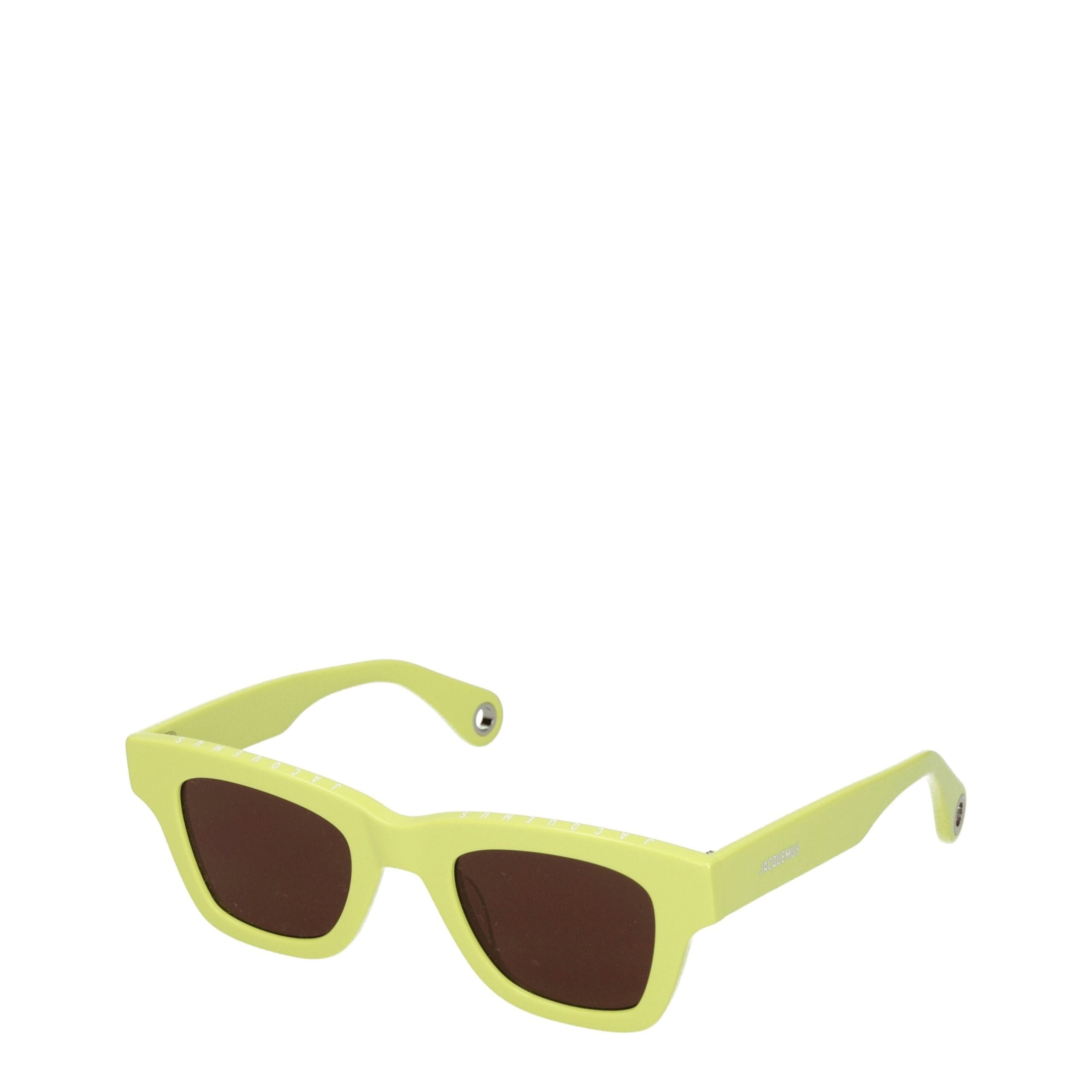 Yellow Synthetic Aviator Sunglasses by Jacquemus