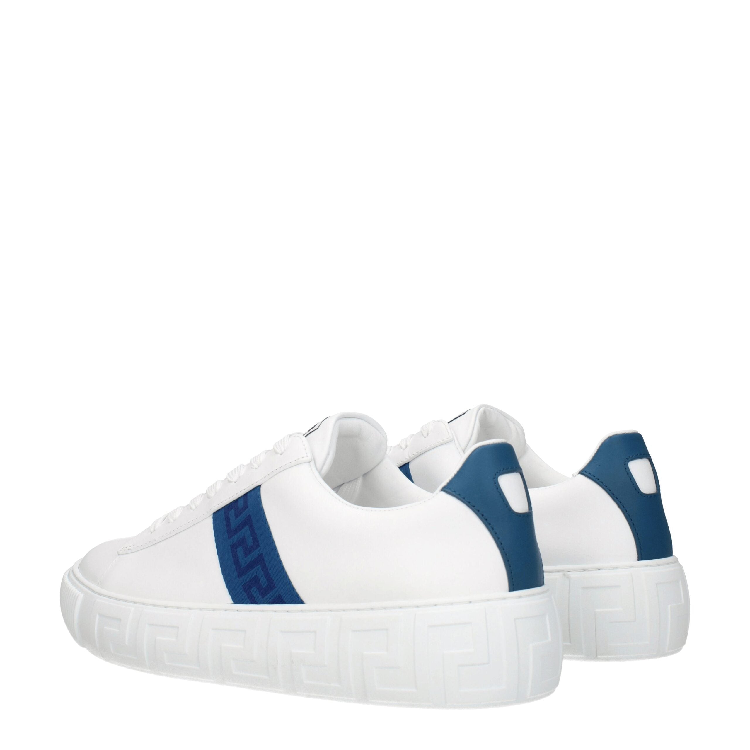 White Leather Sneakers with Side Detail and Logo