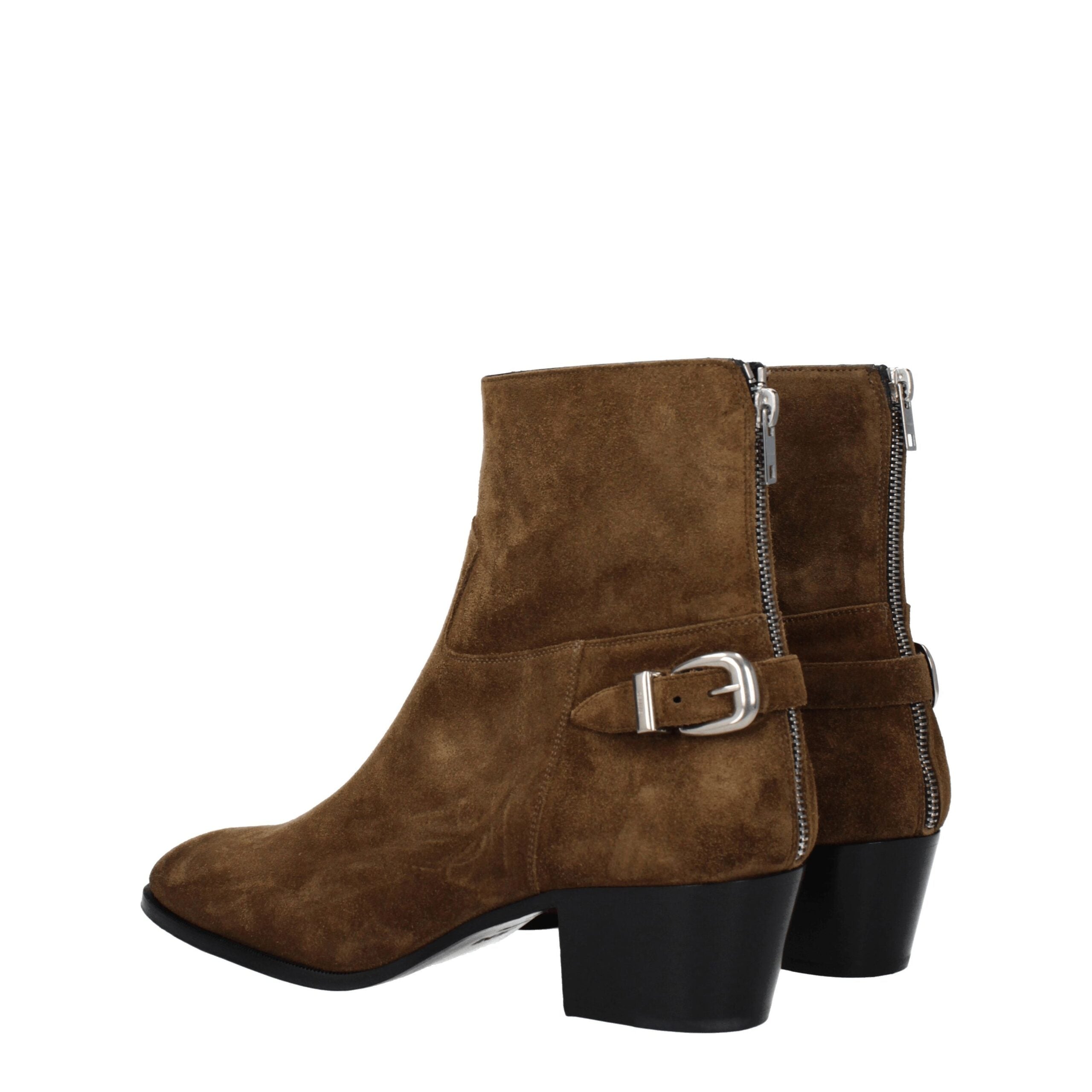 Brown Leather Ankle Boots with Vintage Effect