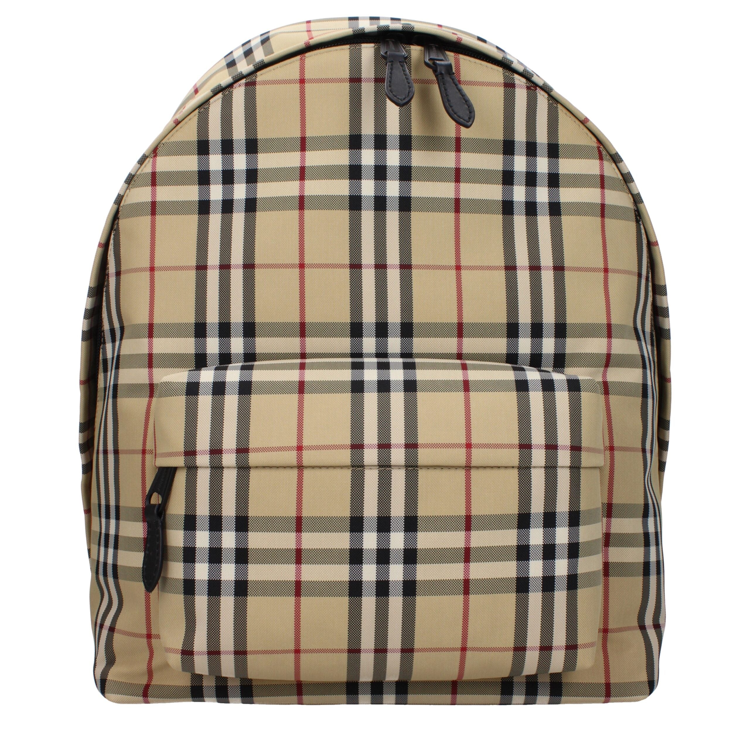 Beiger Kunstleder-Rucksack mit verstellbaren Trägern