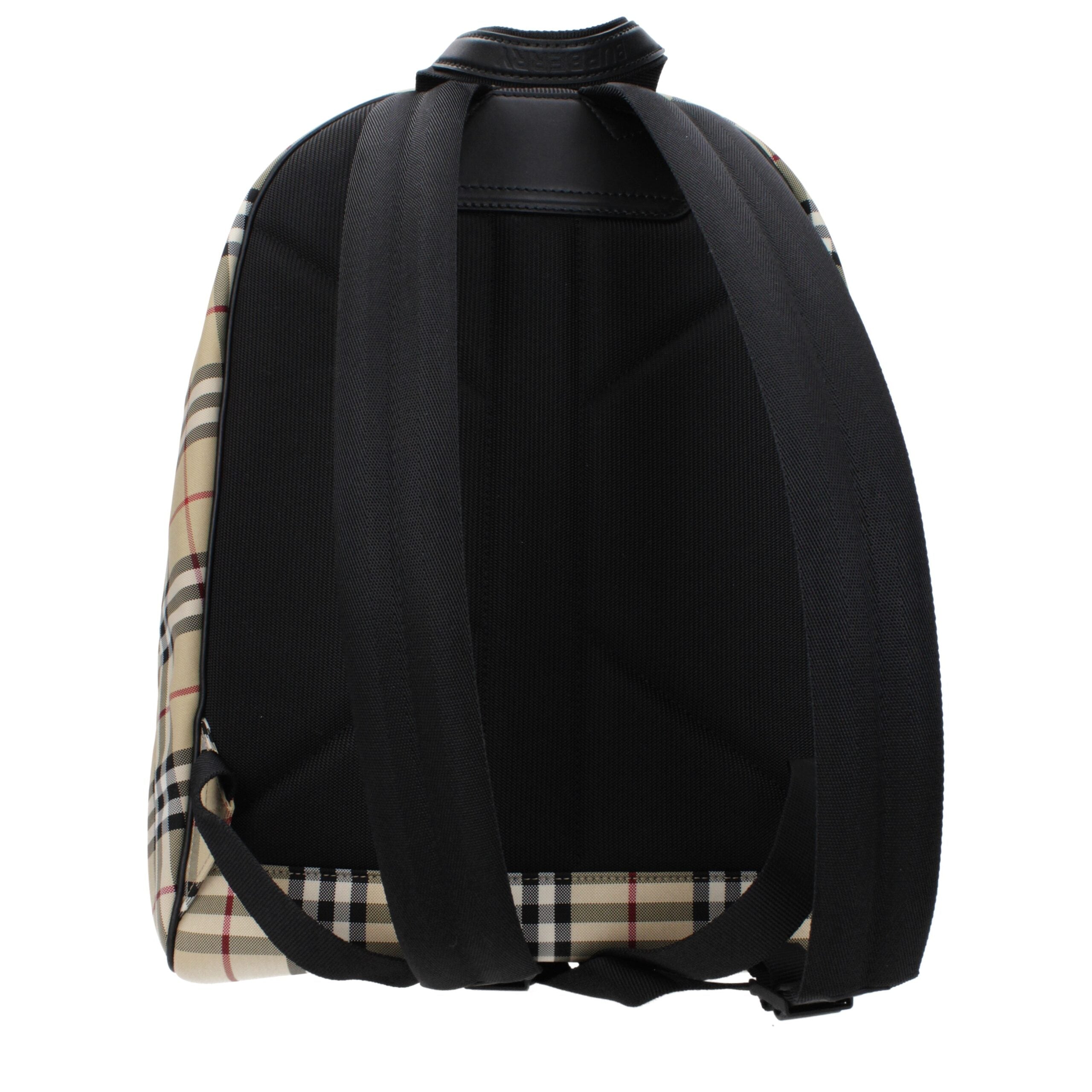Beige Synthetic Backpack with Adjustable Straps by Burberry