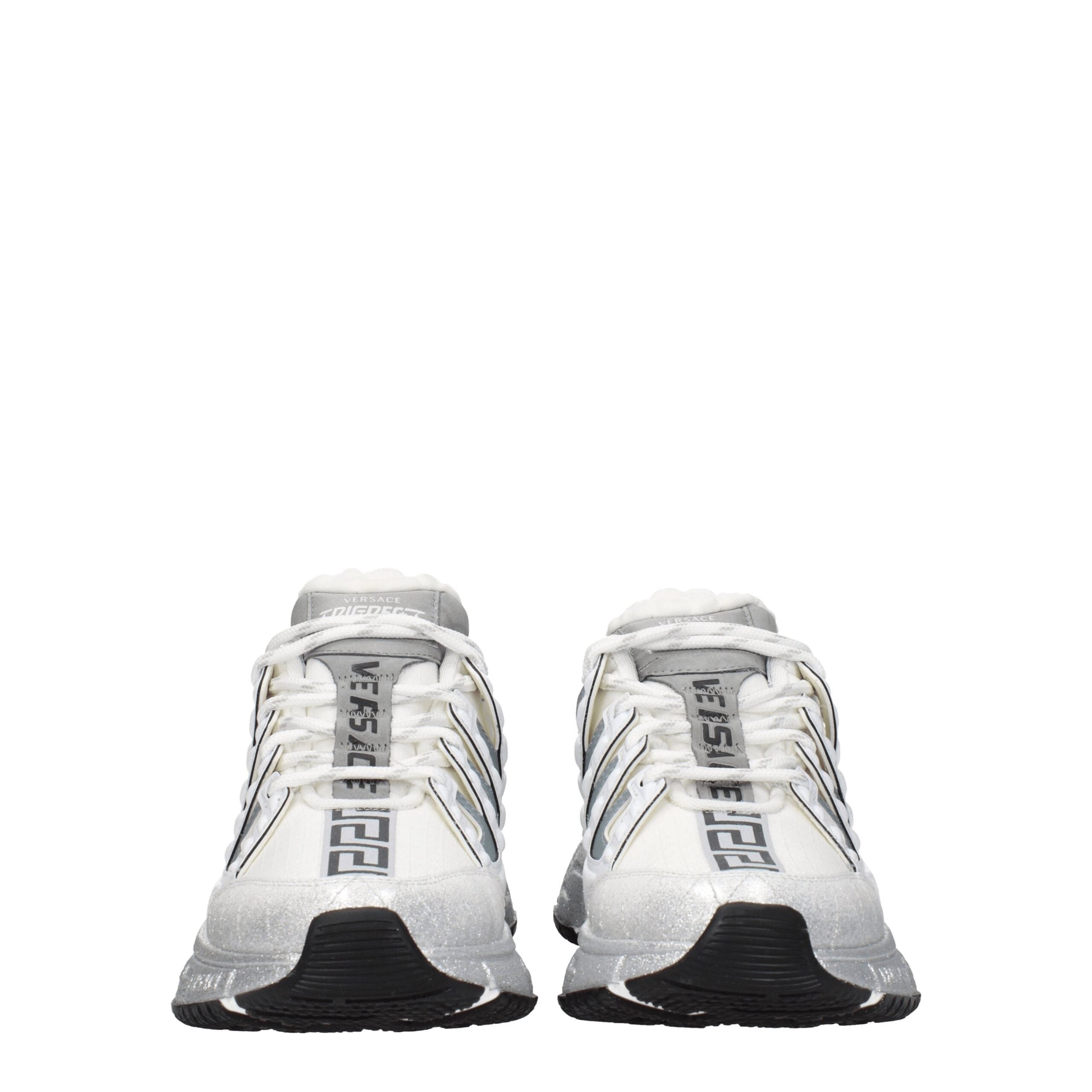 Weiße sportliche Sneaker aus Leder mit Logo-Details