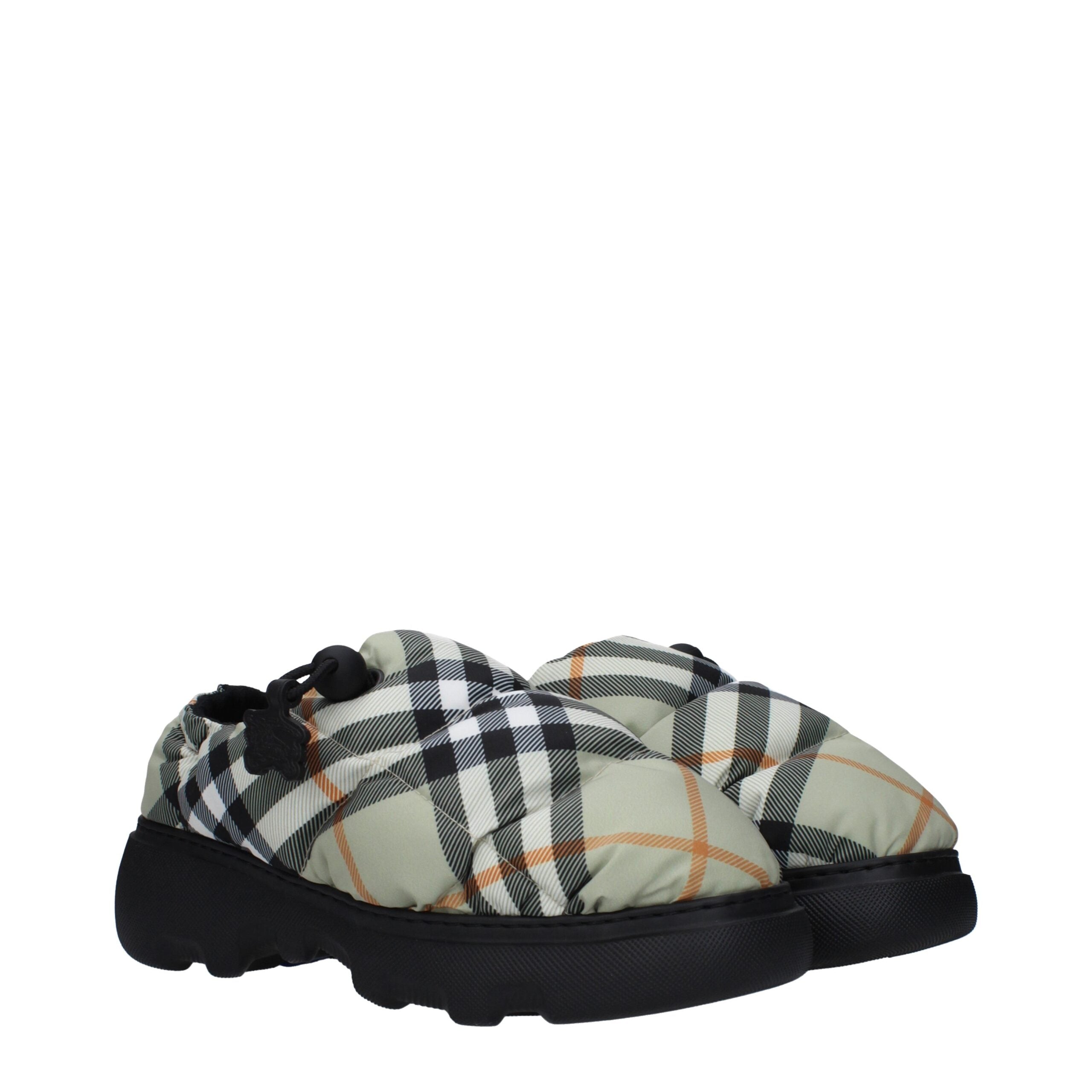 Green Synthetic Slip-On Loafers with Mid Heel