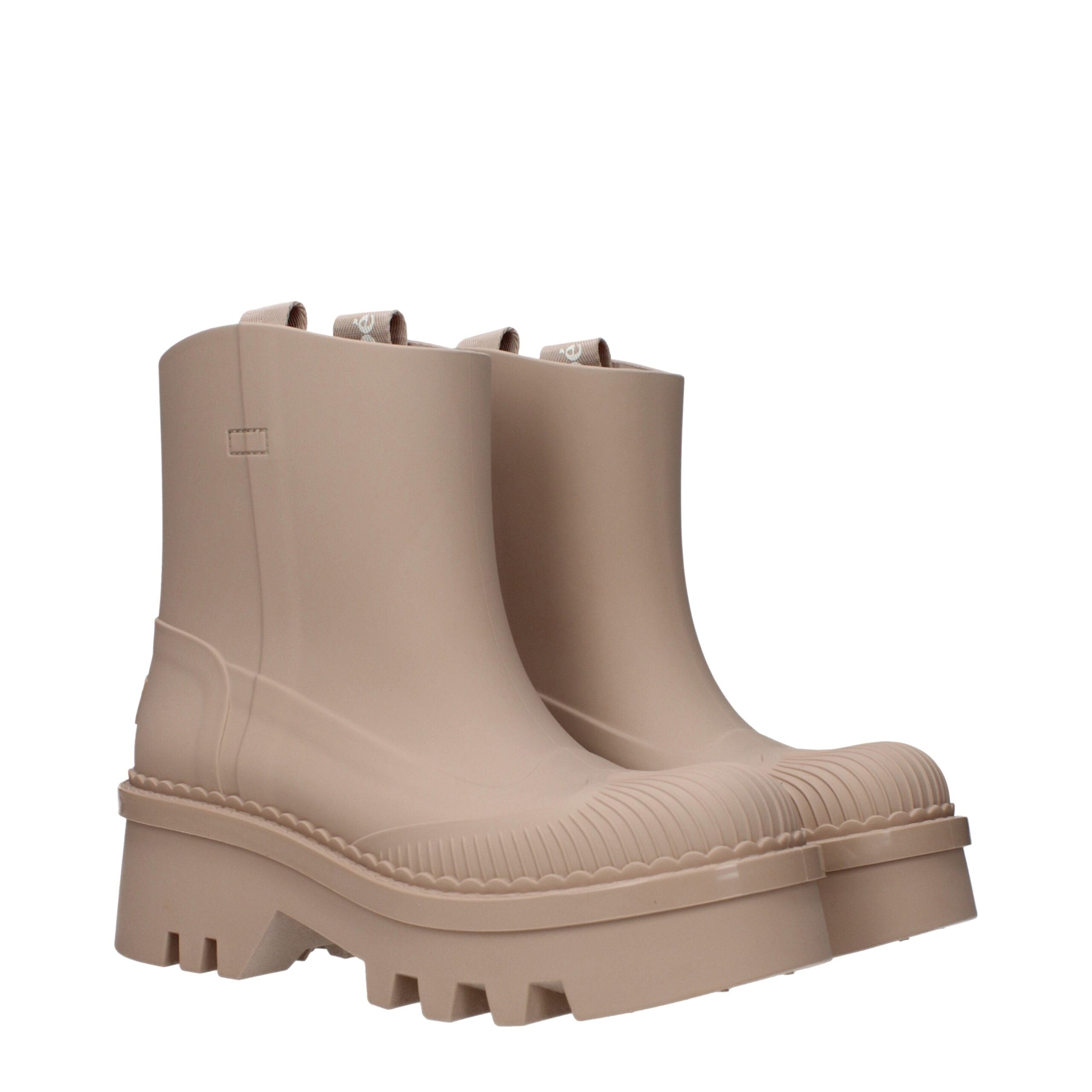 Pink Synthetic Ankle Boots with Back Logo