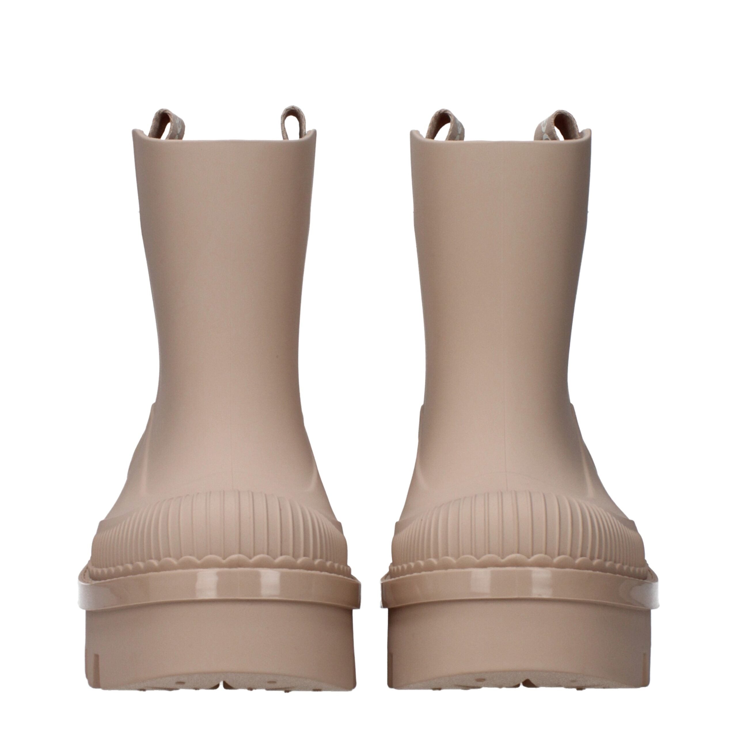 Pinke Ankle Boots aus Synthetik mit Logo hinten