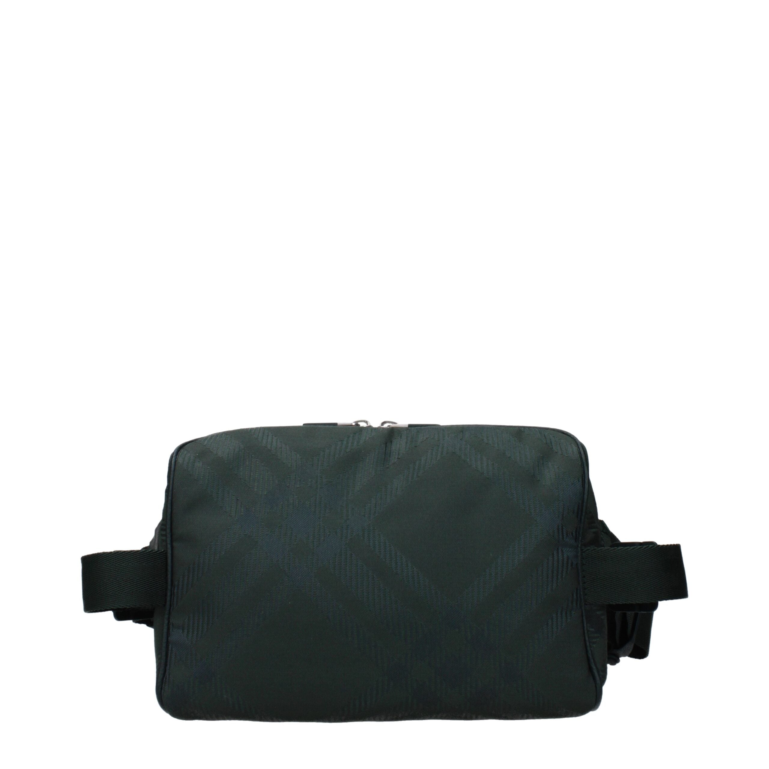 Green Synthetic Backpack with Check Print
