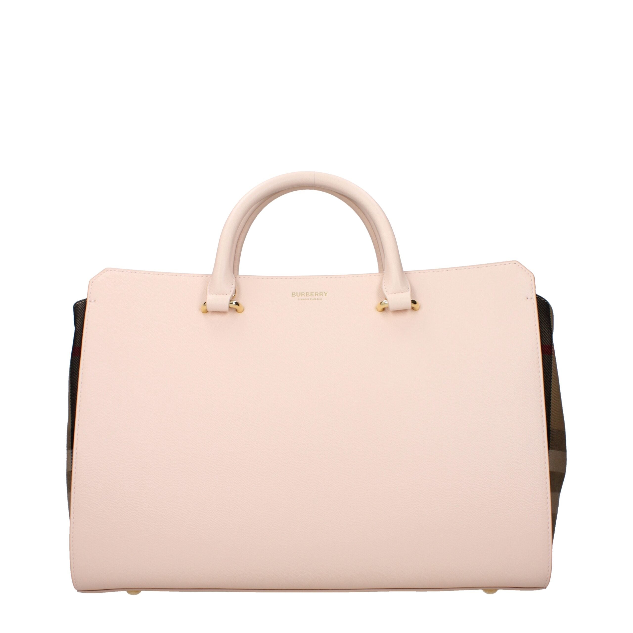 Pink Leather Handbag with Adjustable Removable Shoulder Strap