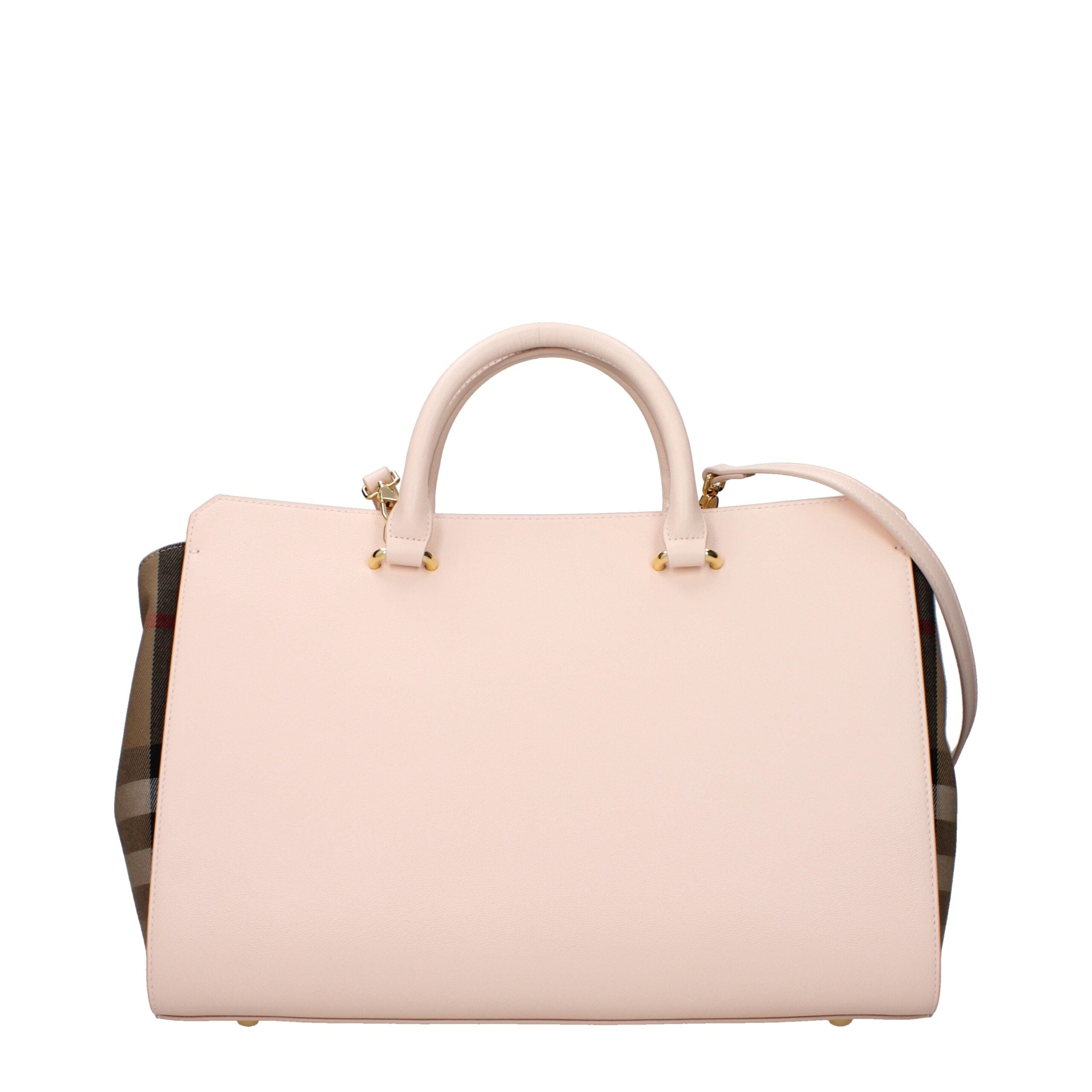 Pink Leather Handbag with Adjustable Removable Strap