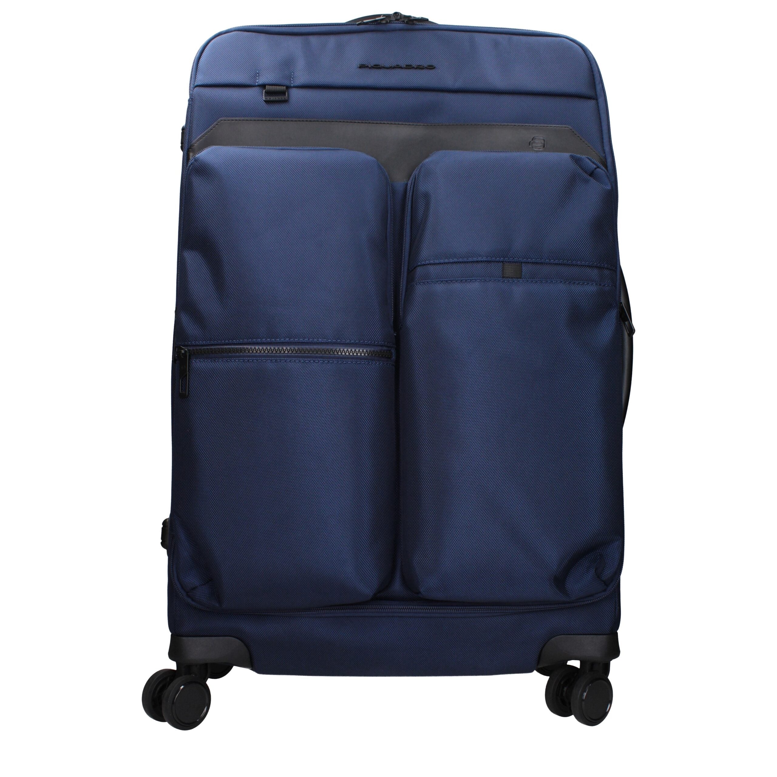 Blauer synthetischer Trolley-Koffer mit verstellbarem Griff