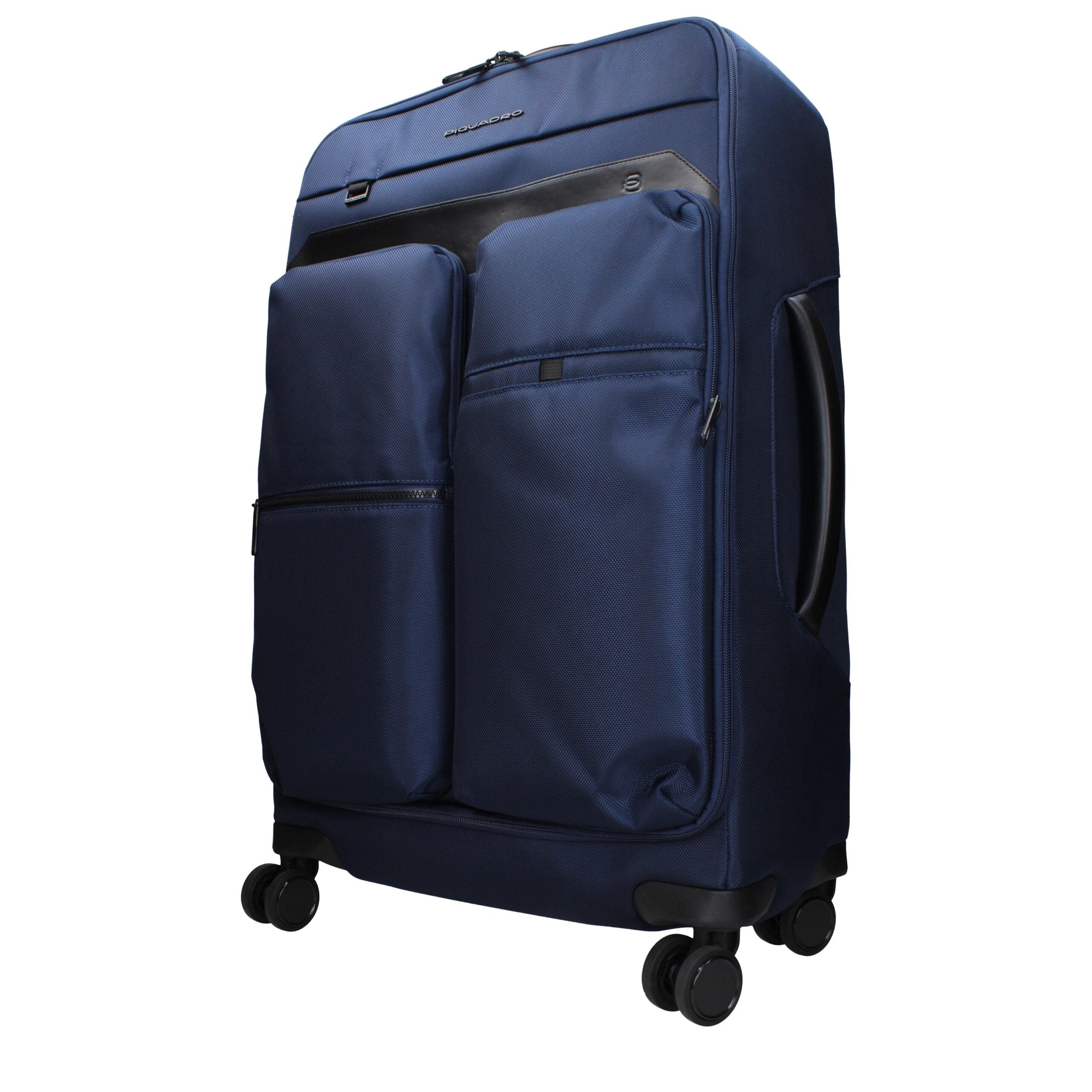 Blauer synthetischer Trolley-Koffer mit verstellbarem Griff