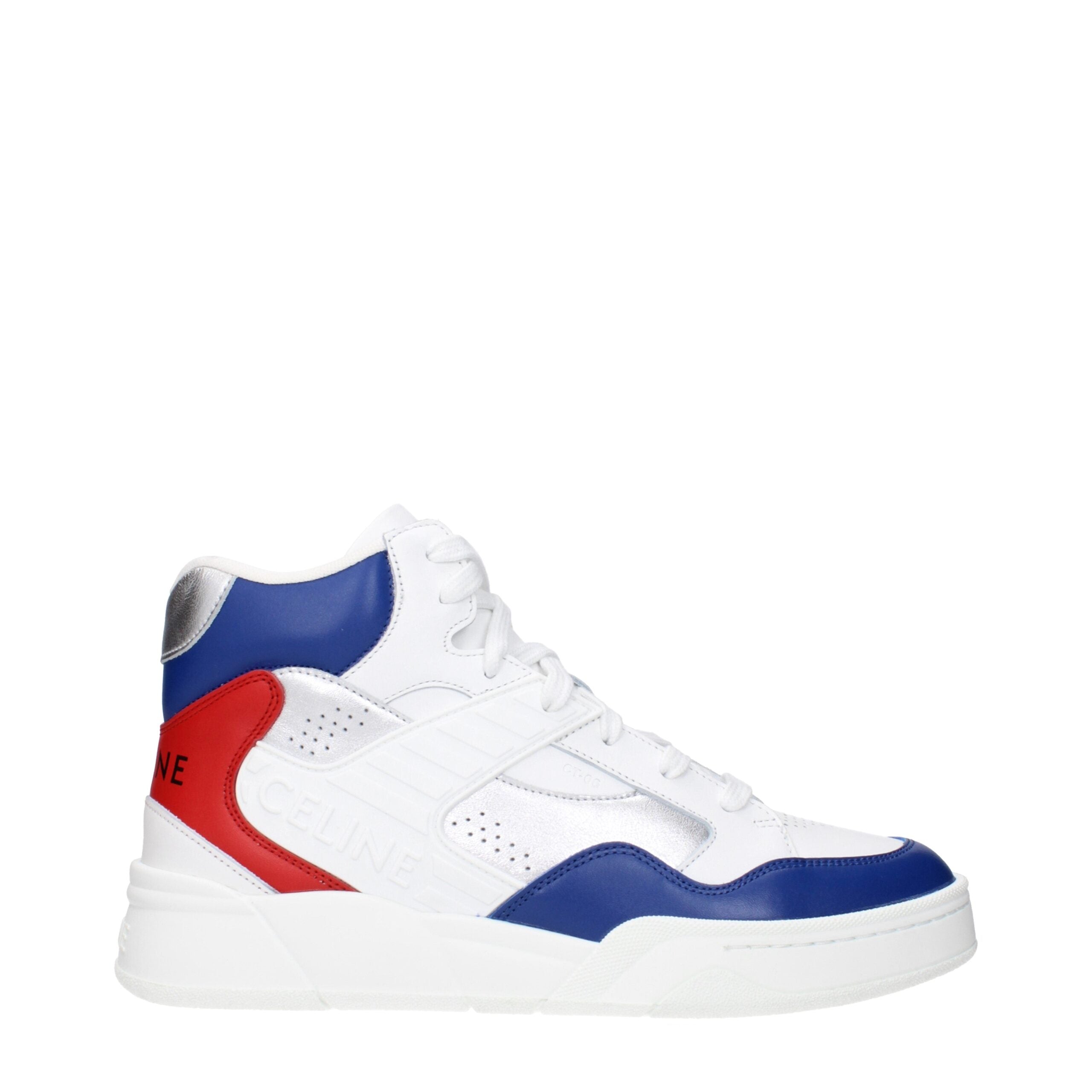 White Leather Sneakers with Logo by Celine
