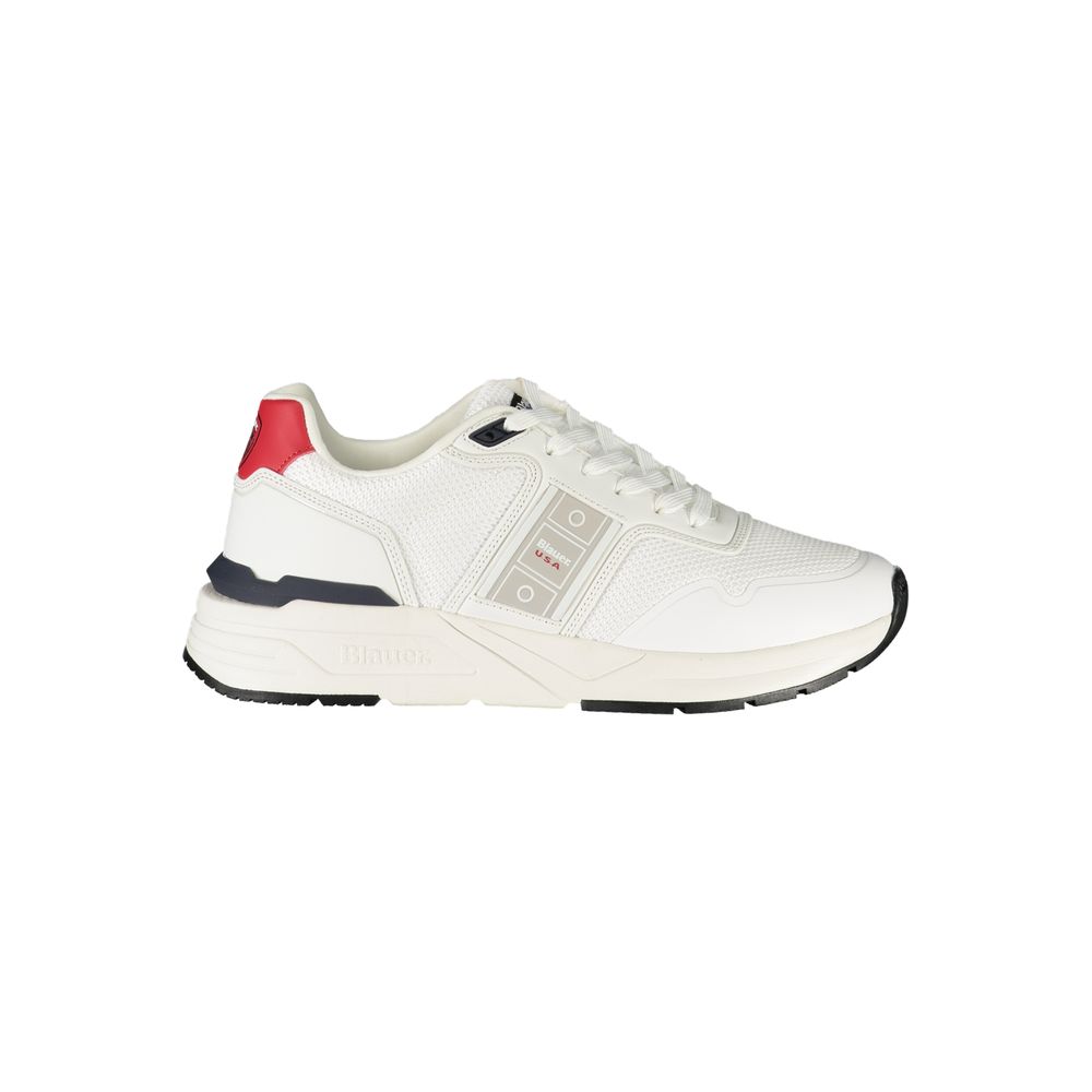 Weißer Herren-Sneaker aus Synthetik mit Logo-Detail