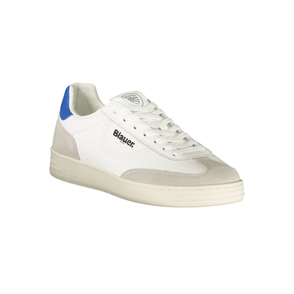 Weißer Herren-Sneaker aus Synthetikleder mit herausnehmbarer Innensohle