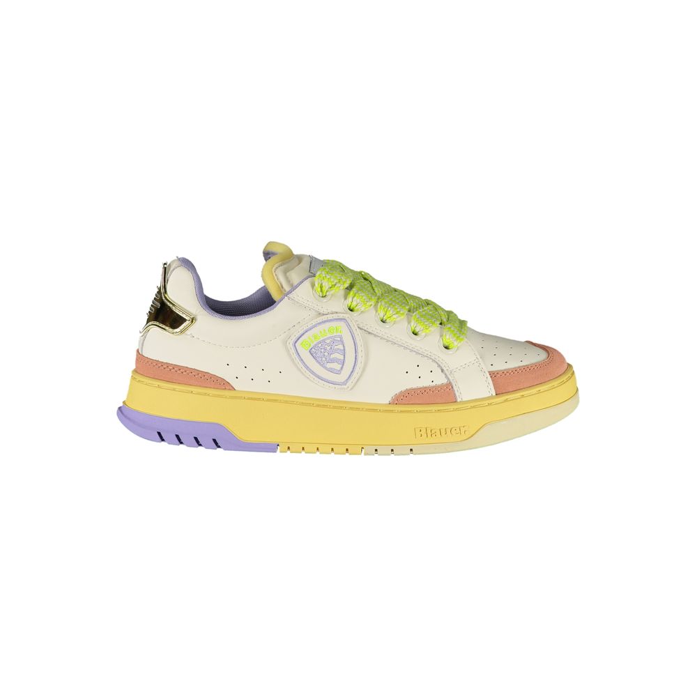 Weißer Sneaker aus Kunstleder für Damen mit Logodetail
